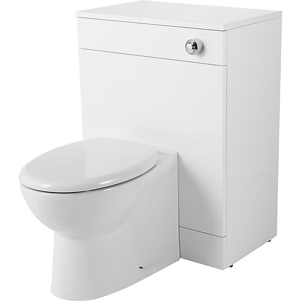 Goodhome Imandra Gloss White Toilet, Toilet Surround Cabinet
