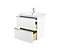 GoodHome Imandra Gloss White Vanity & basin Cabinet (W)600mm (H)600mm