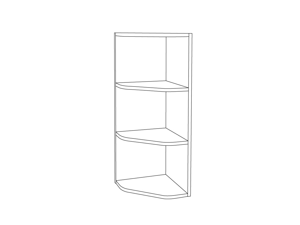 GoodHome Imandra Gloss White Wall-mounted Bathroom Corner shelf (D)36cm (H)90cm (L)34cm