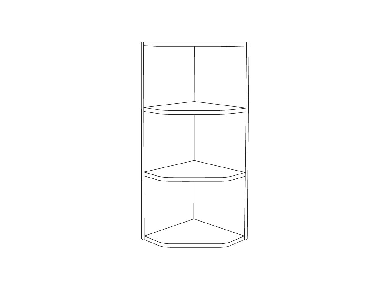 GoodHome Imandra Gloss White Wall-mounted Bathroom Corner shelf (D)36cm (H)90cm (L)34cm