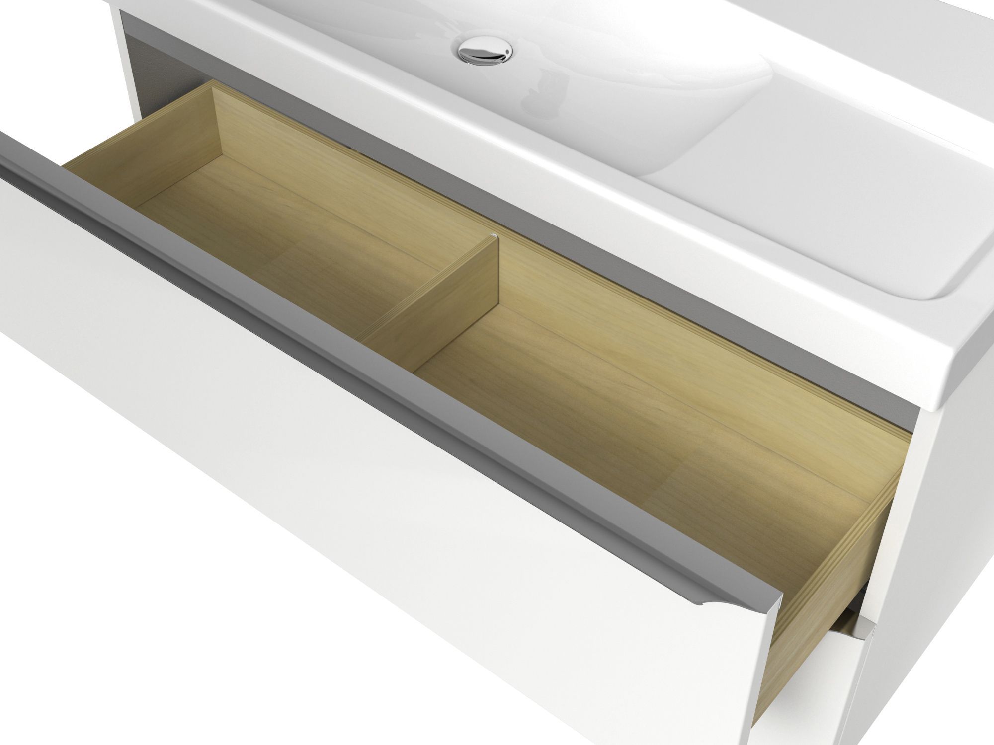 GoodHome Imandra Gloss White Wall-mounted Bathroom Vanity unit (H) 600mm (W) 1000mm