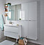 GoodHome Imandra Gloss White Wall-mounted Bathroom Vanity unit (H) 600mm (W) 1000mm