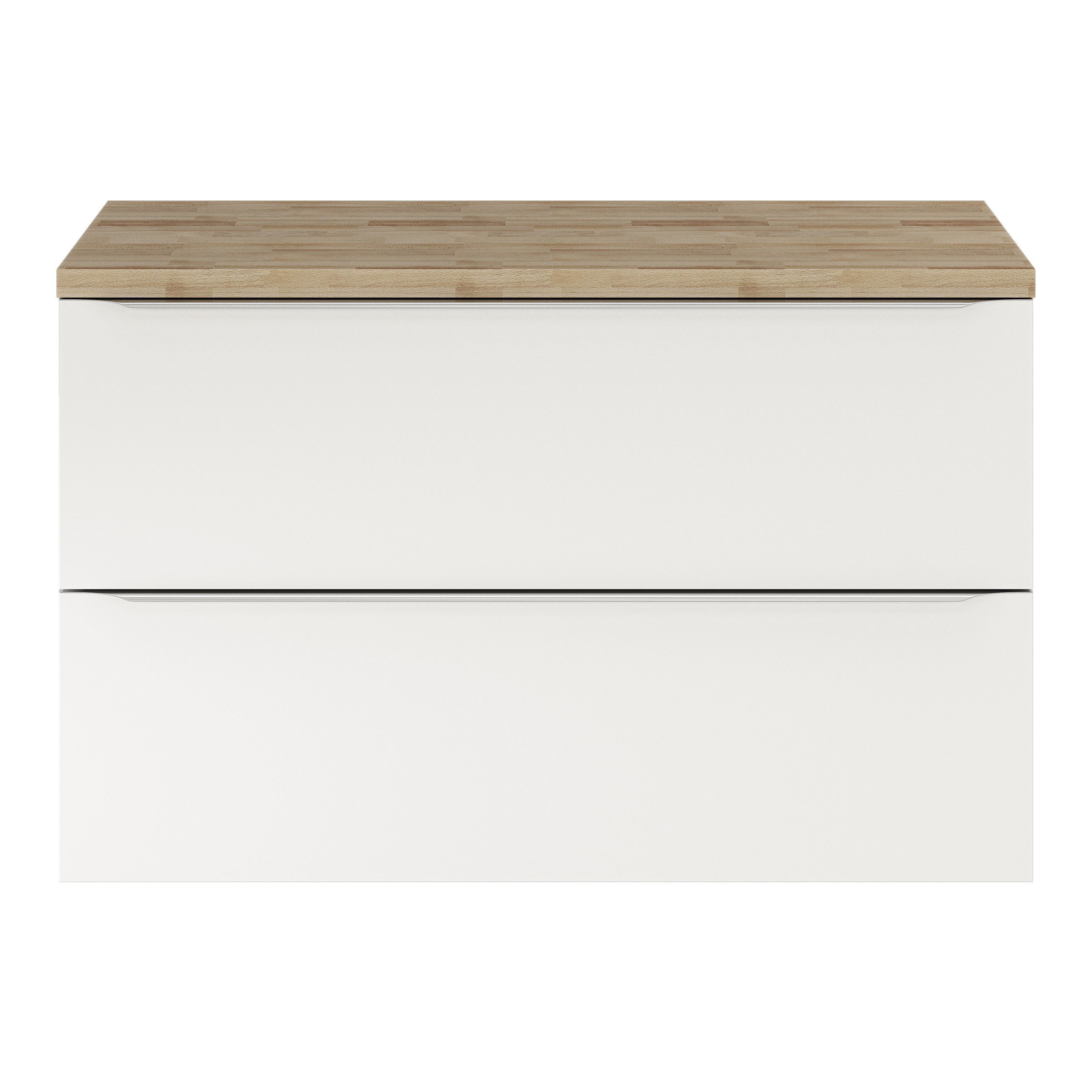 GoodHome Imandra Gloss White Wall-mounted Bathroom Vanity unit (H) 600mm (W) 1000mm