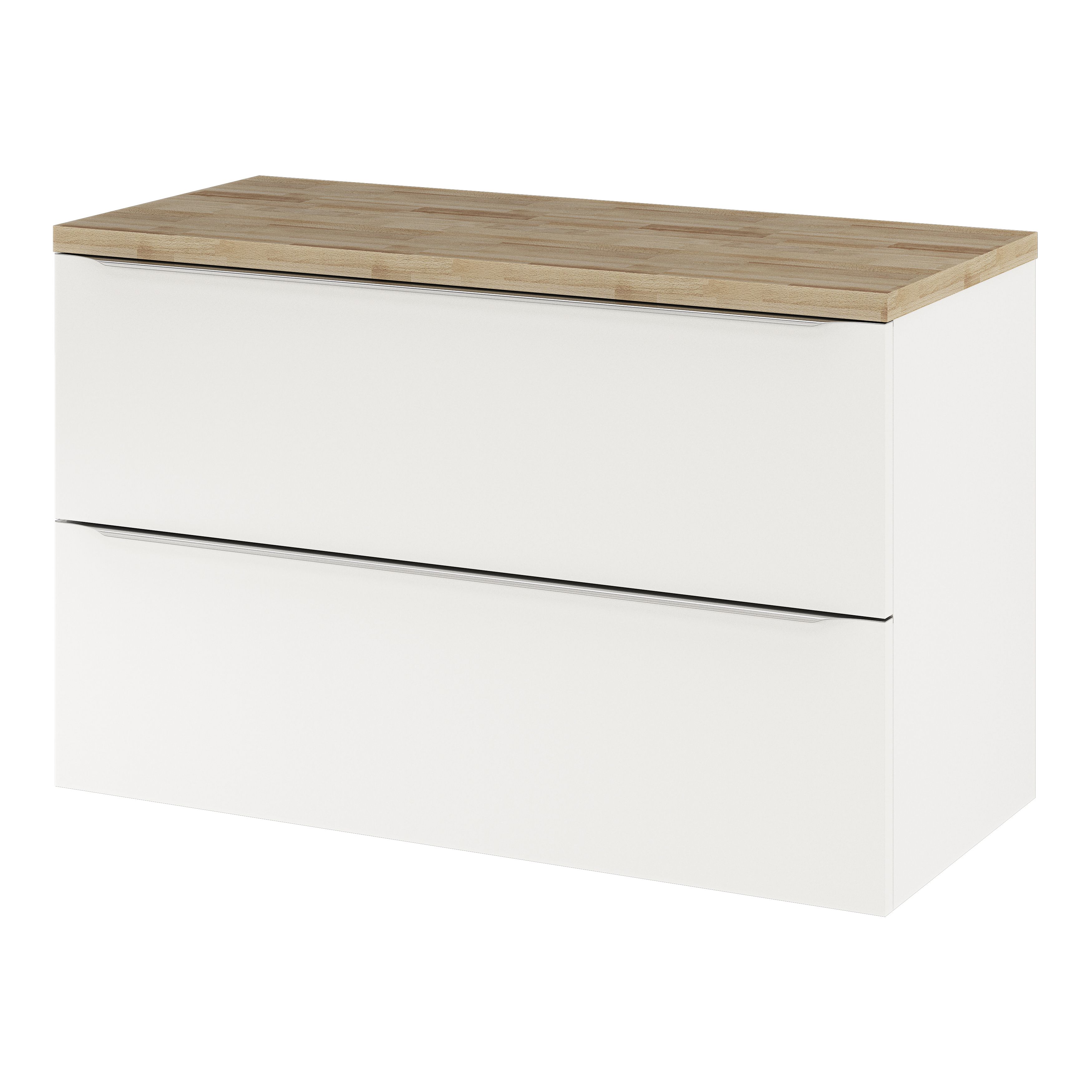 GoodHome Imandra Gloss White Wall-mounted Bathroom Vanity unit (H) 600mm (W) 1000mm