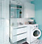 GoodHome Imandra Gloss White Wall-mounted Bathroom Vanity unit (H) 600mm (W) 800mm