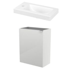 GoodHome Imandra Gloss White Wall-mounted Vanity unit & basin set (H)550mm