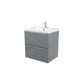 GoodHome Imandra Grey Freestanding Vanity unit & basin set - Includes Lana basin (W)604mm