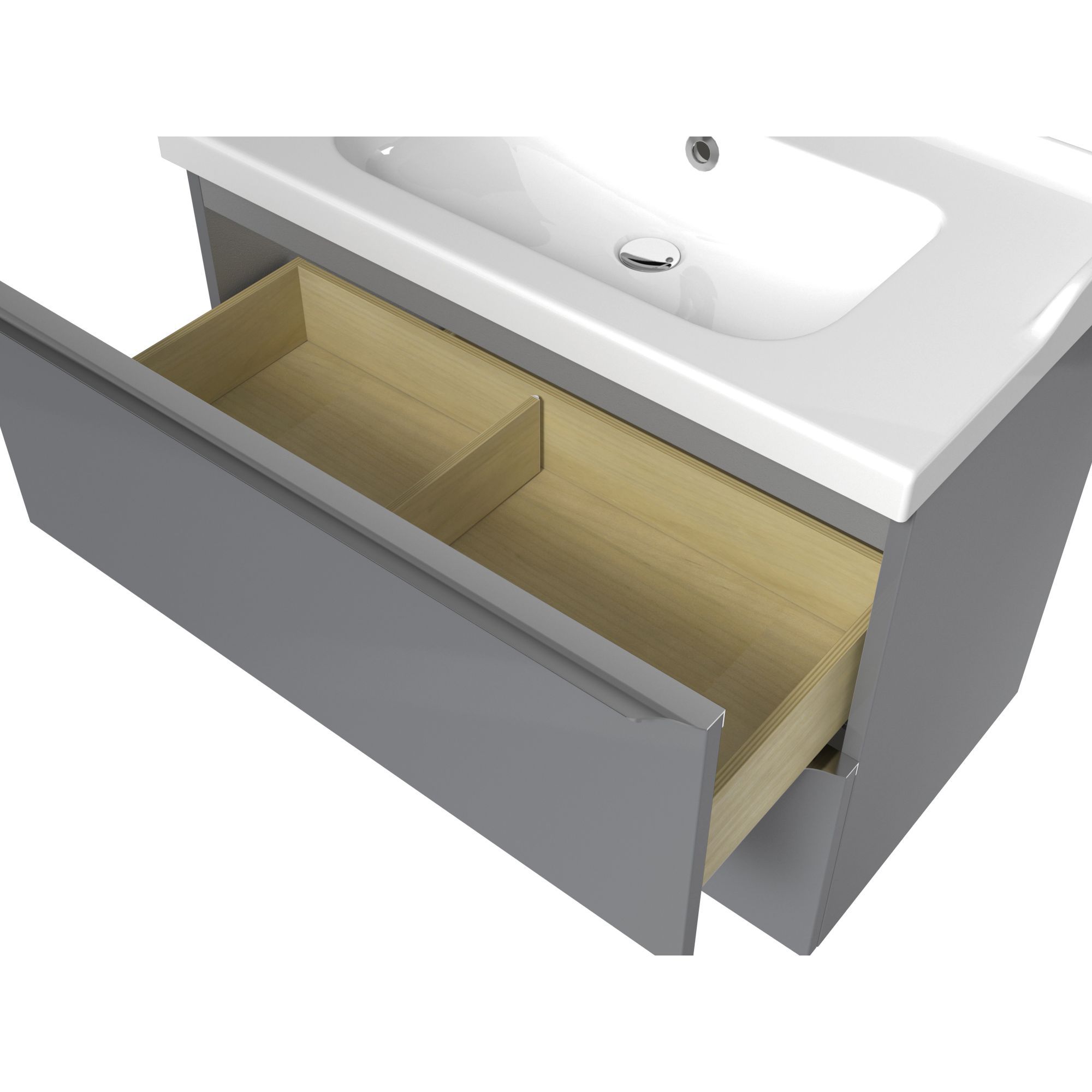 GoodHome Imandra Grey Freestanding Vanity unit & basin set - Includes Lana basin (W)804mm