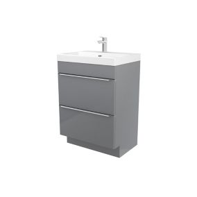 GoodHome Imandra Grey Freestanding Vanity unit & basin set - Includes Mila basin (W)604mm