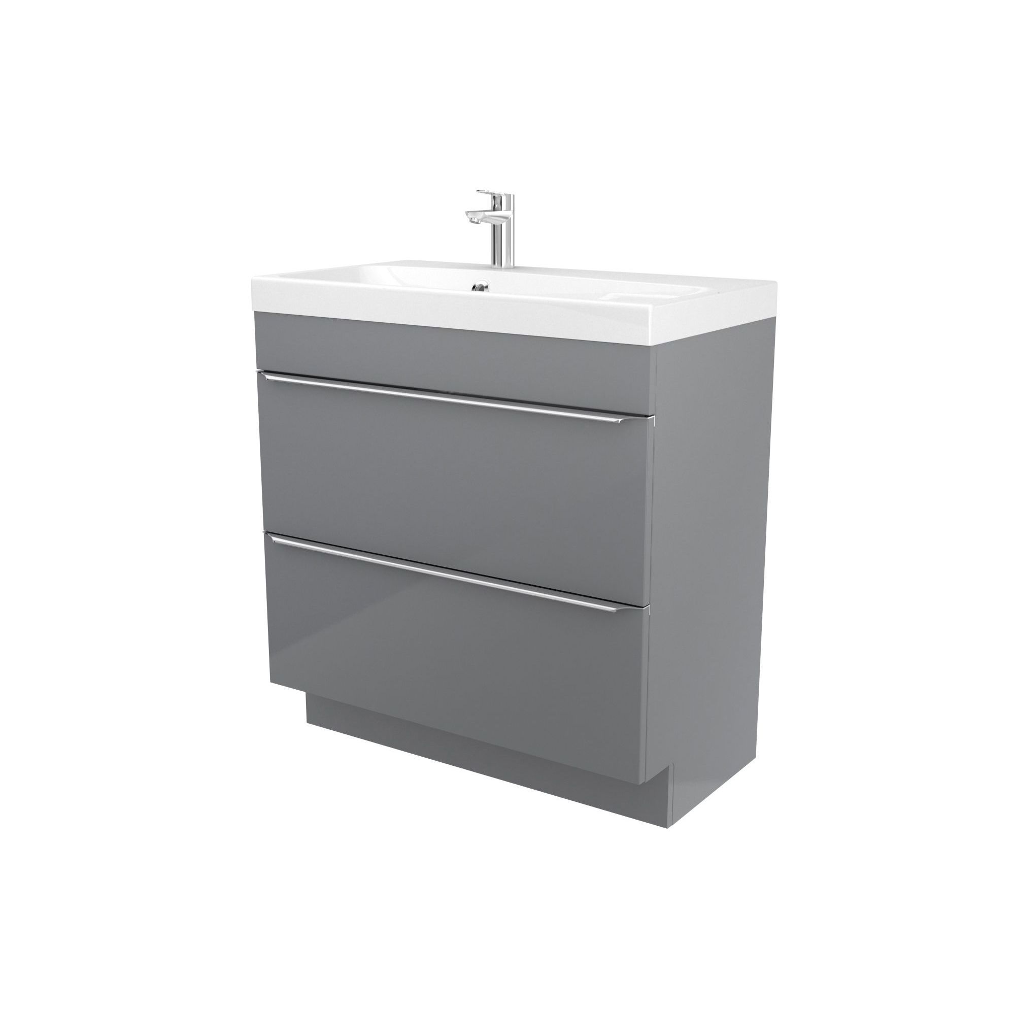 GoodHome Imandra Grey Freestanding Vanity Unit & Basin Set - Includes ...