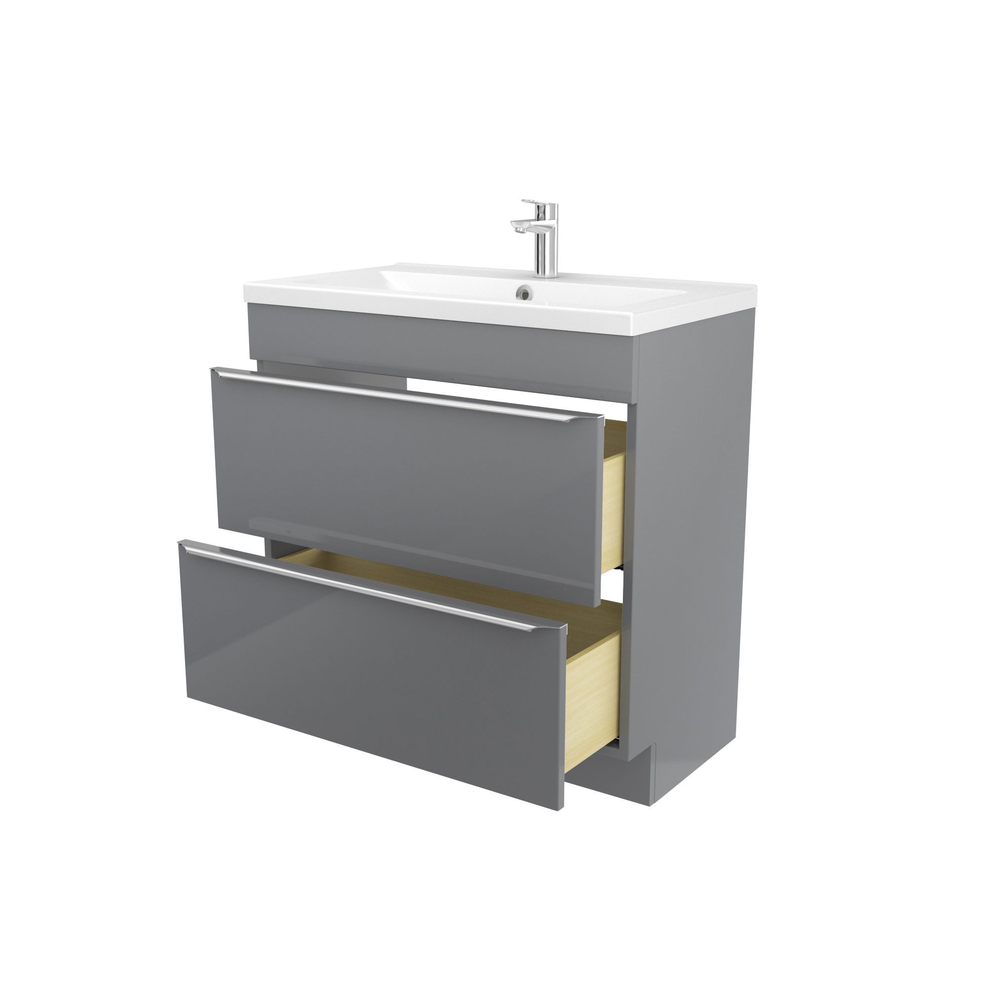 GoodHome Imandra Grey Vanity Unit & Basin Set (W)804mm | DIY At B&Q