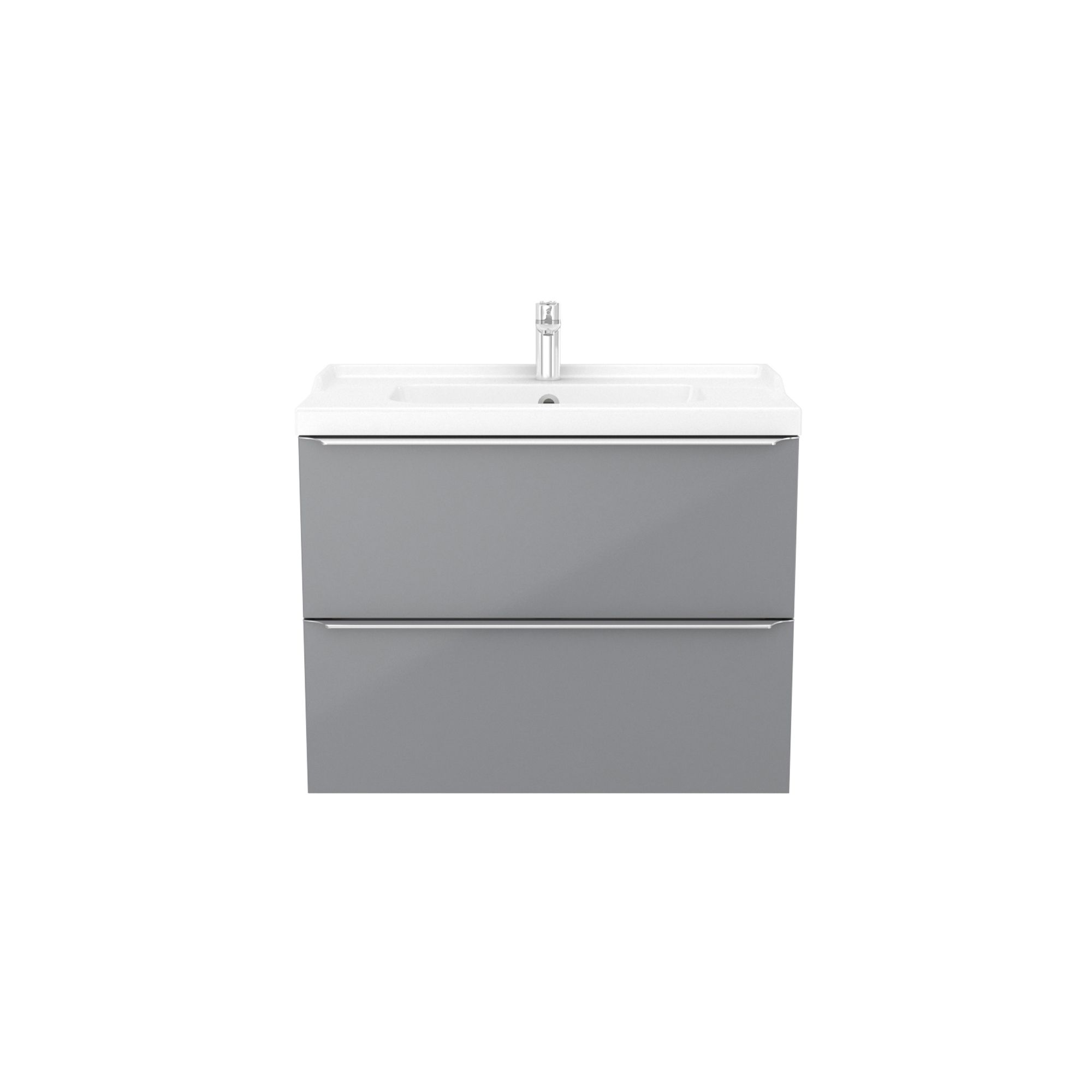 GoodHome Imandra Grey Wall-mounted Vanity unit & basin set - Includes Lana basin (W)804mm