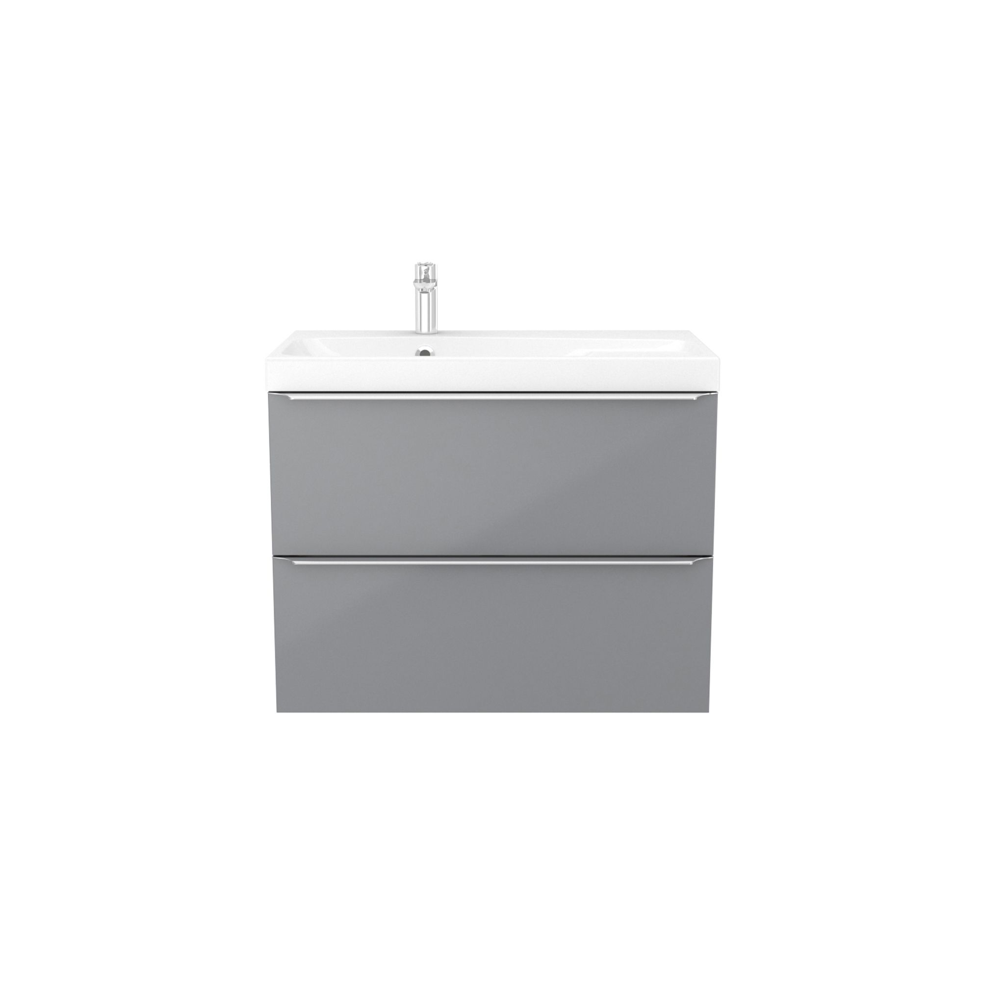 GoodHome Imandra Grey Wall-mounted Vanity unit & basin set - Includes Mila basin (W)804mm