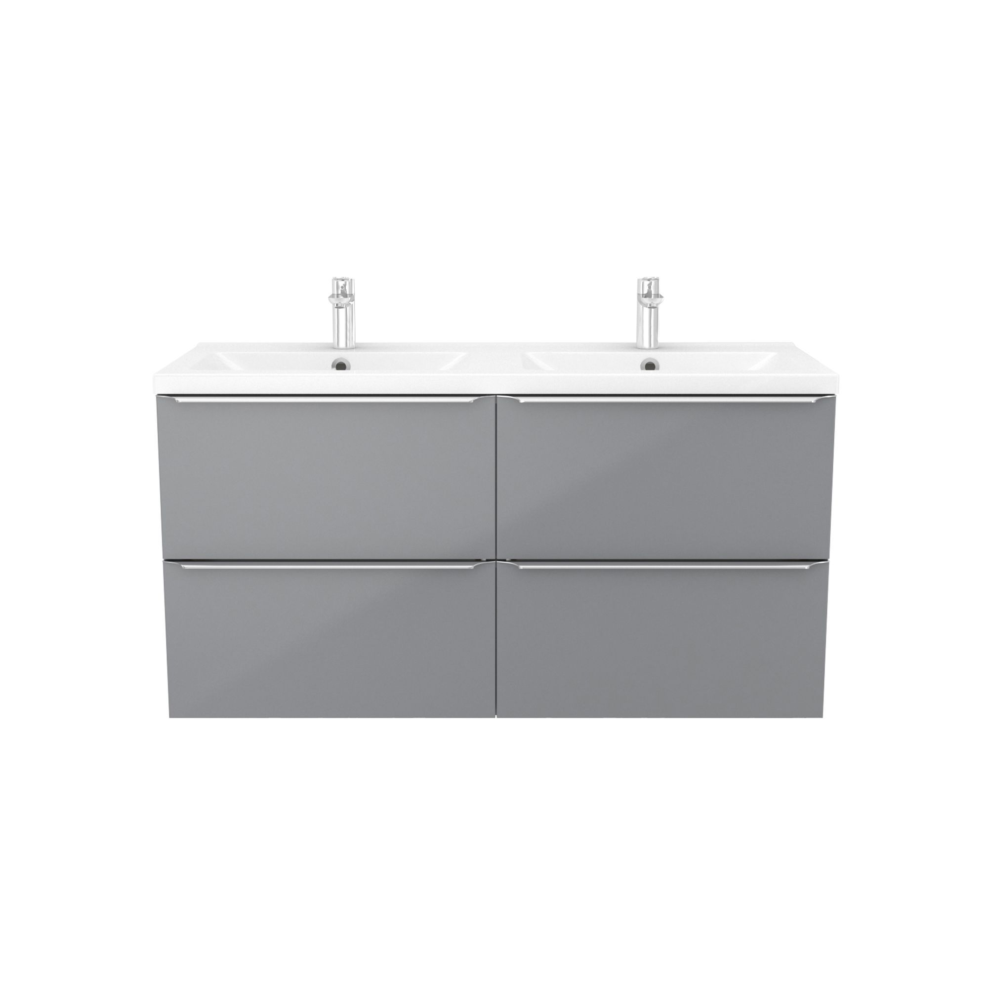GoodHome Imandra Grey Wall-mounted Vanity unit & basin set & Nira (W)1204mm