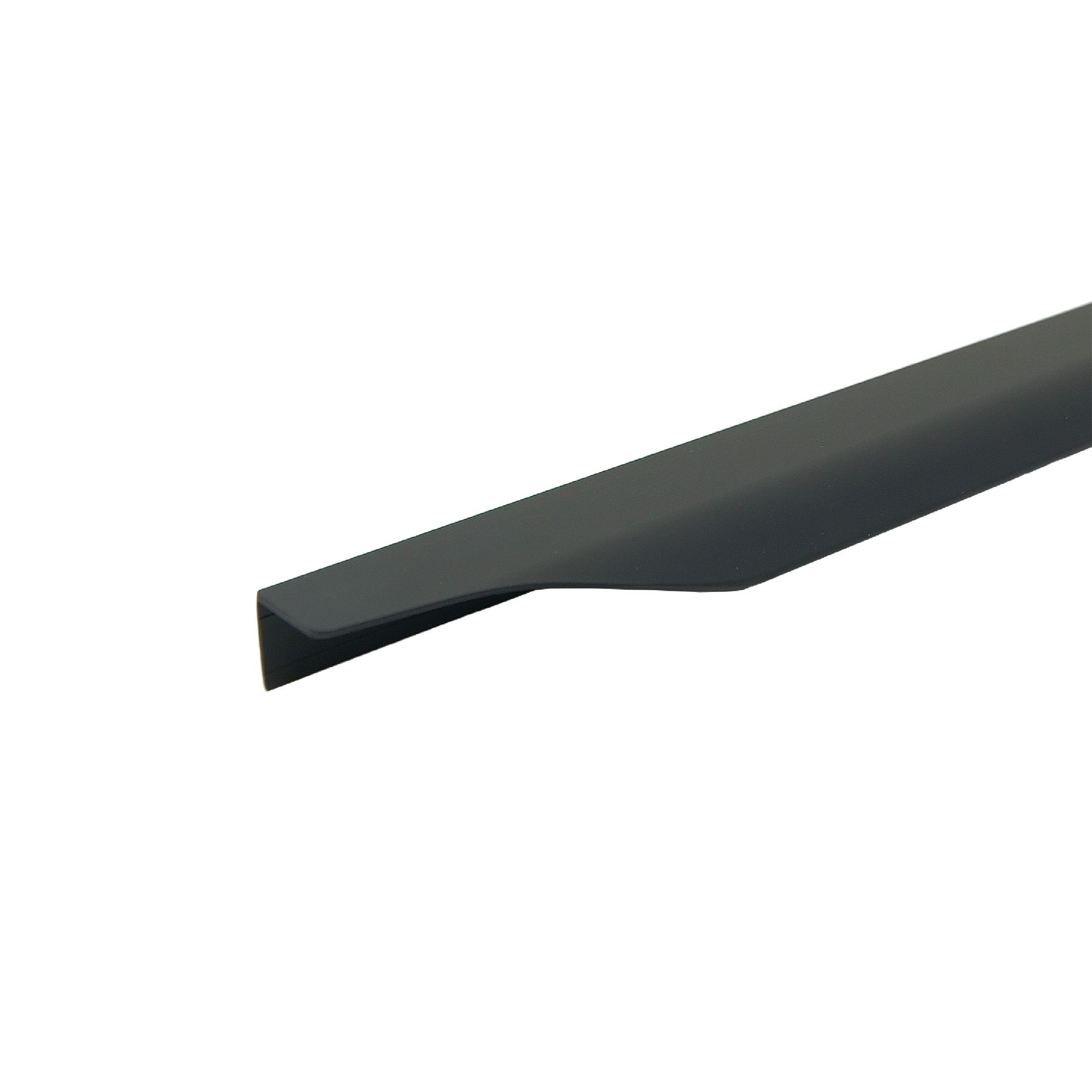 GoodHome Imandra Matt Black Bathroom Curved Edge Handle, (L)1000mm x (D)39mm, Set of 2
