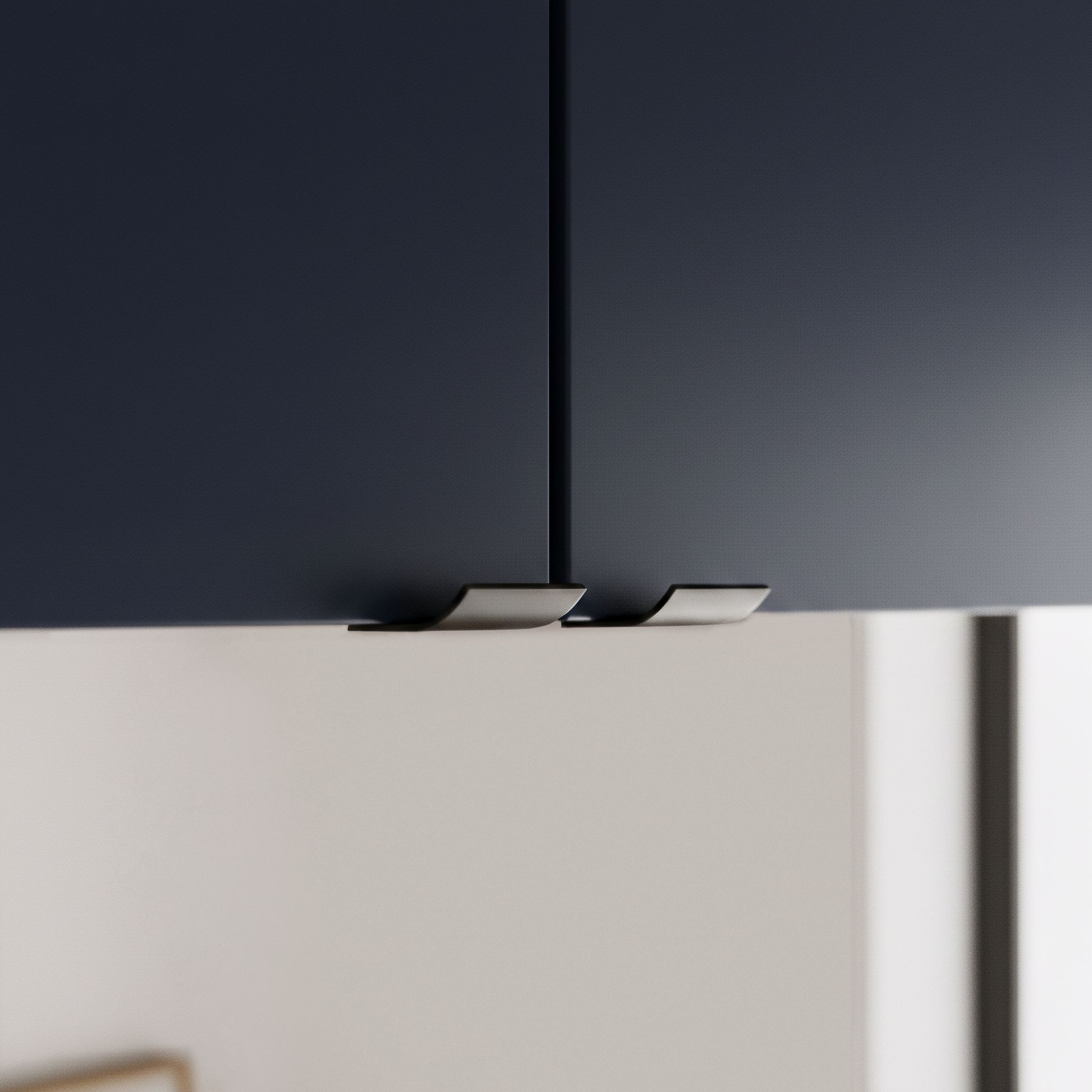 GoodHome Imandra Matt Black Bathroom Curved Edge Handle, (L)50mm x (D)39mm