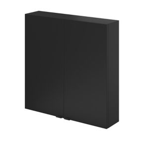 GoodHome Imandra Matt Black Double Short Wall Cabinet (W)600mm (H)600mm