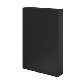GoodHome Imandra Matt Black Double Wall Cabinet (W)600mm (H)900mm