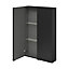GoodHome Imandra Matt Black Double Wall cabinet (W)600mm (H)900mm