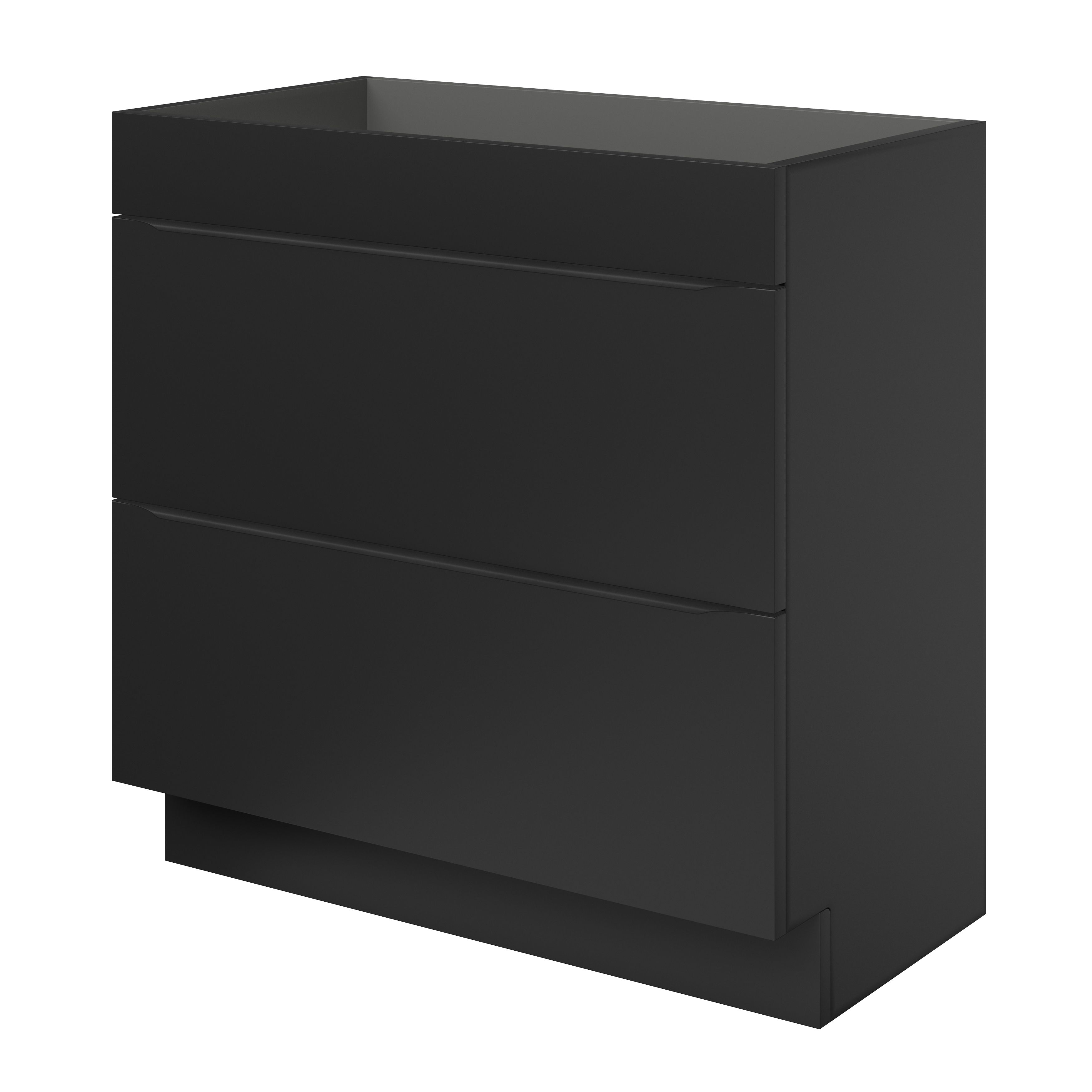 GoodHome Imandra Matt Black Freestanding Bathroom (H) 820mm (W