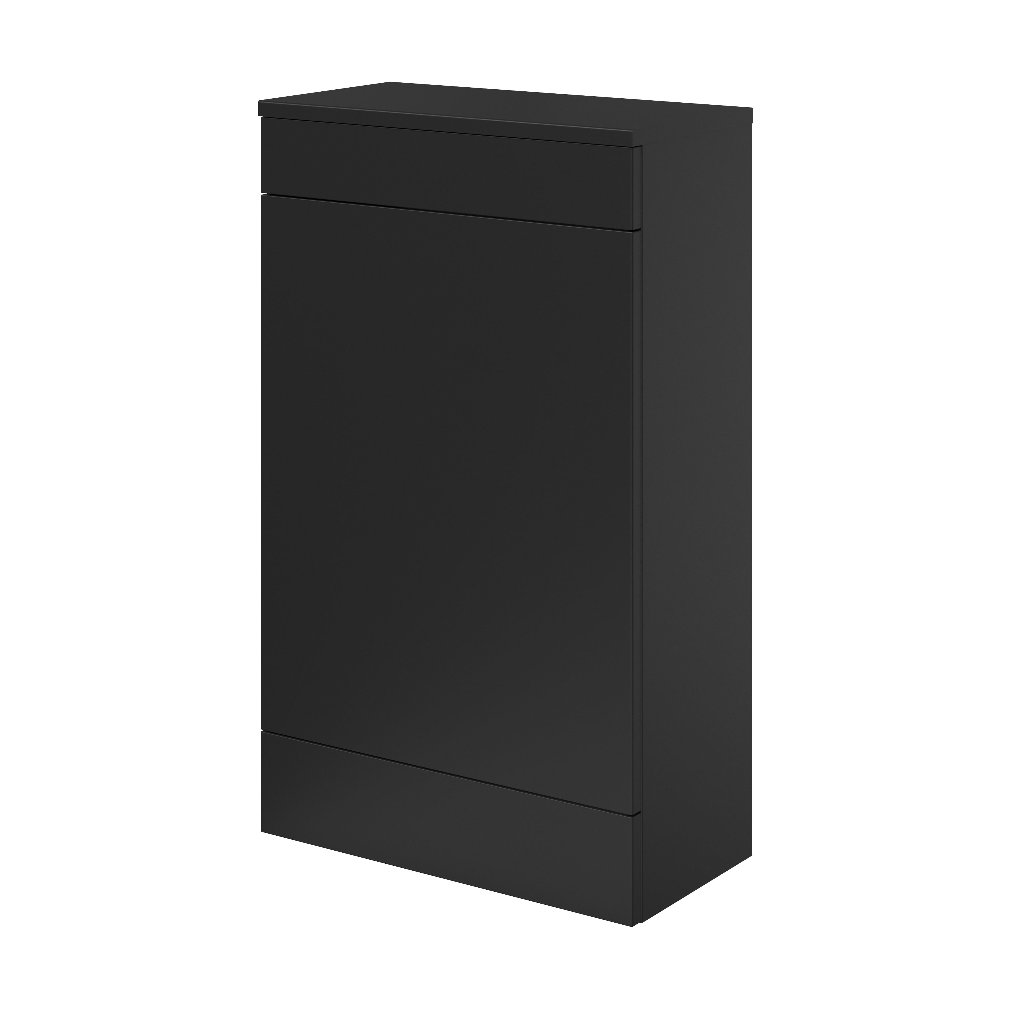 GoodHome Imandra Matt Black Freestanding Toilet cabinet (H)840mm (W)500mm