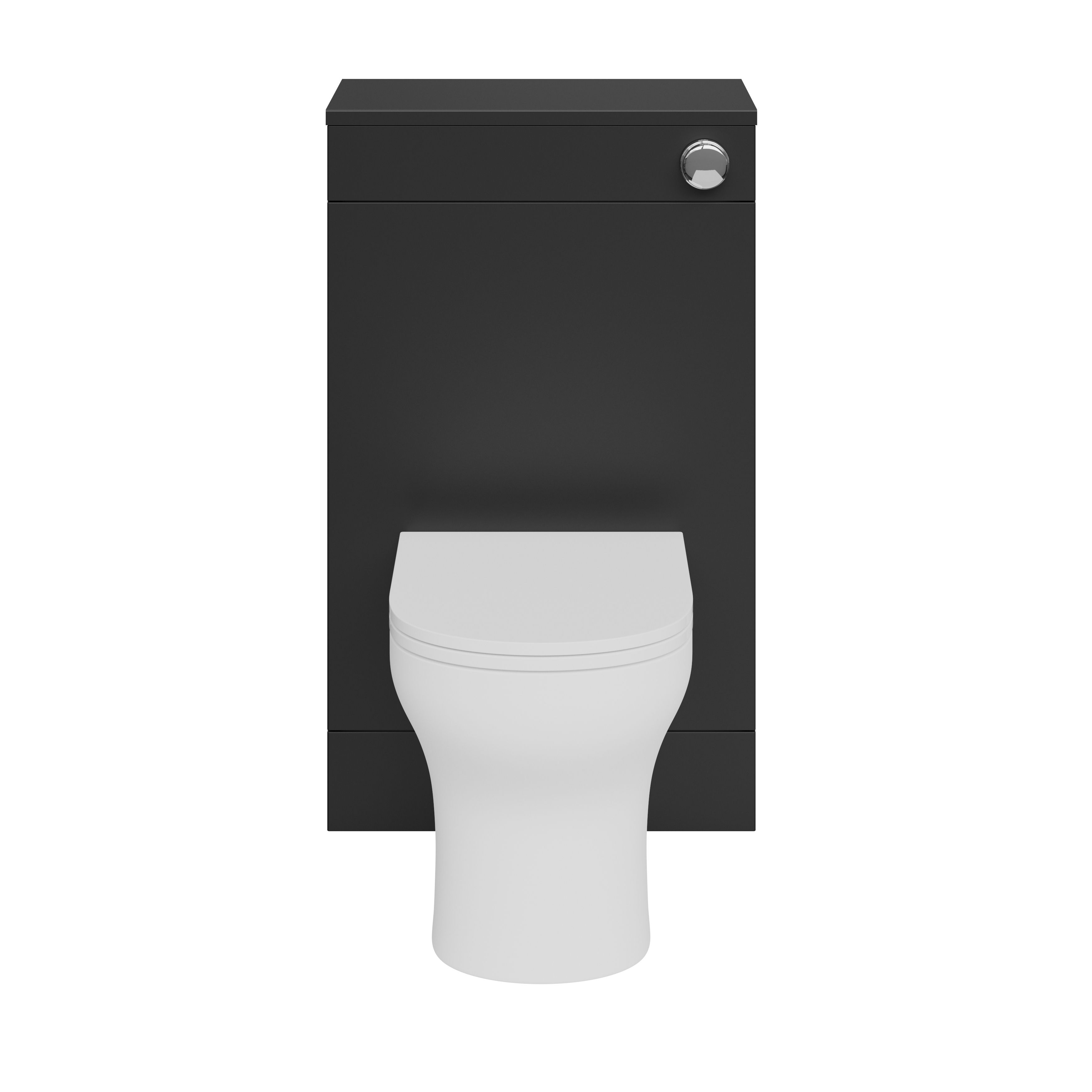 GoodHome Imandra Matt Black Freestanding Toilet cabinet (H)840mm (W)500mm