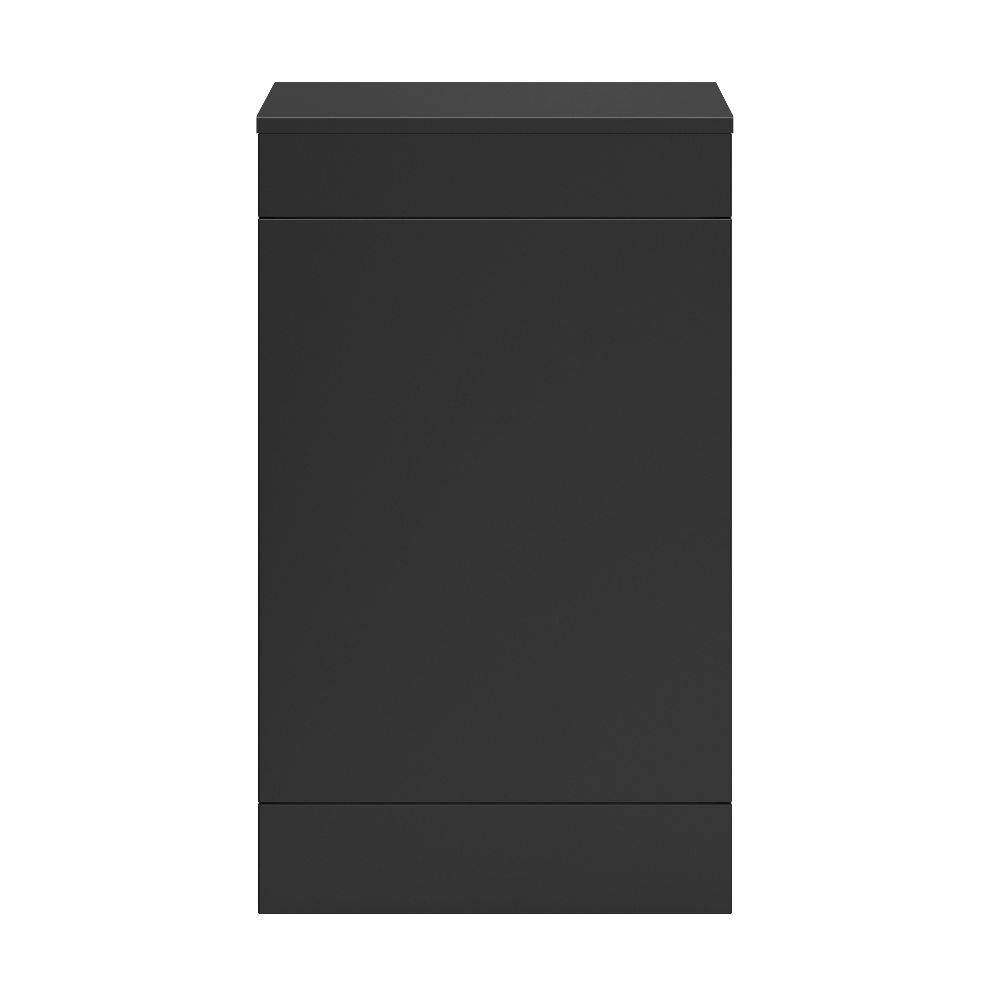 GoodHome Imandra Matt Black Modern Freestanding Toilet cabinet (H)840mm x (W)500mm