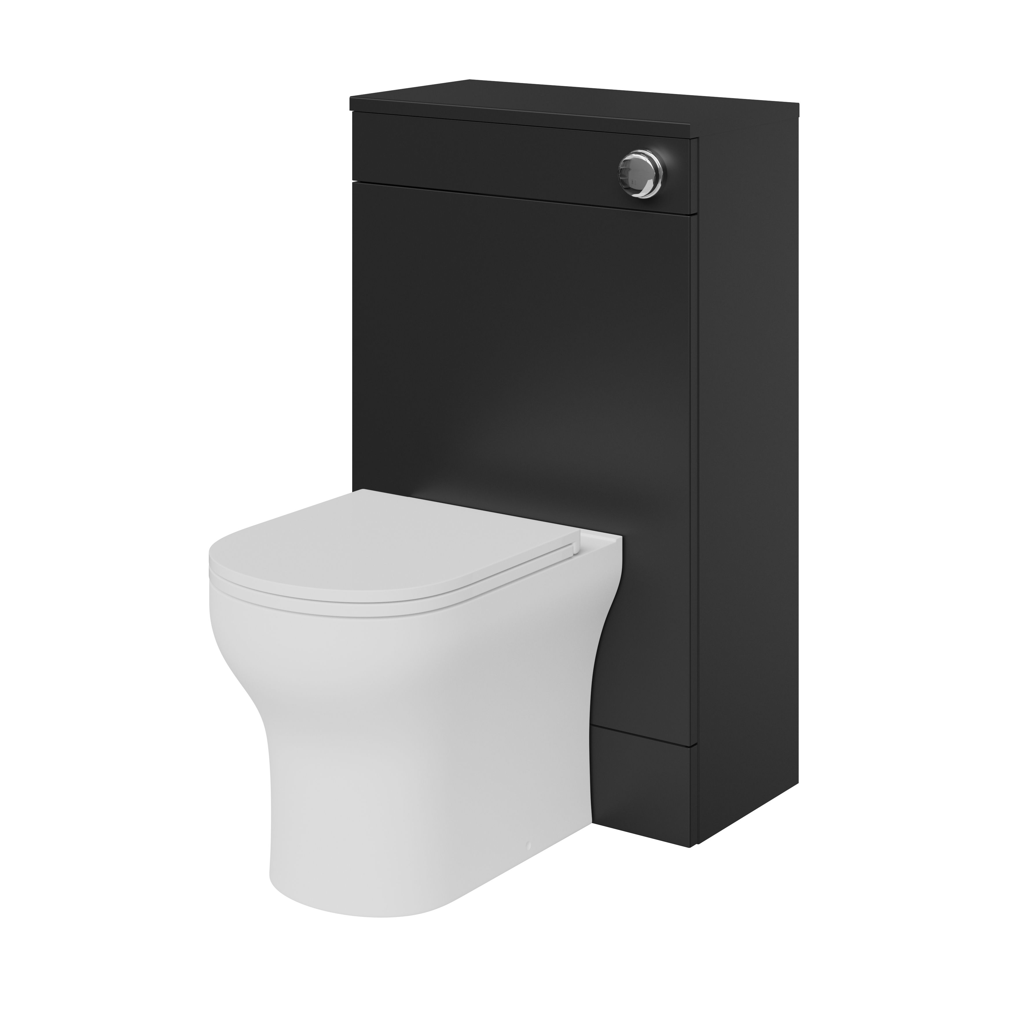 GoodHome Imandra Matt Black Modern Freestanding Toilet cabinet (H)840mm x (W)500mm