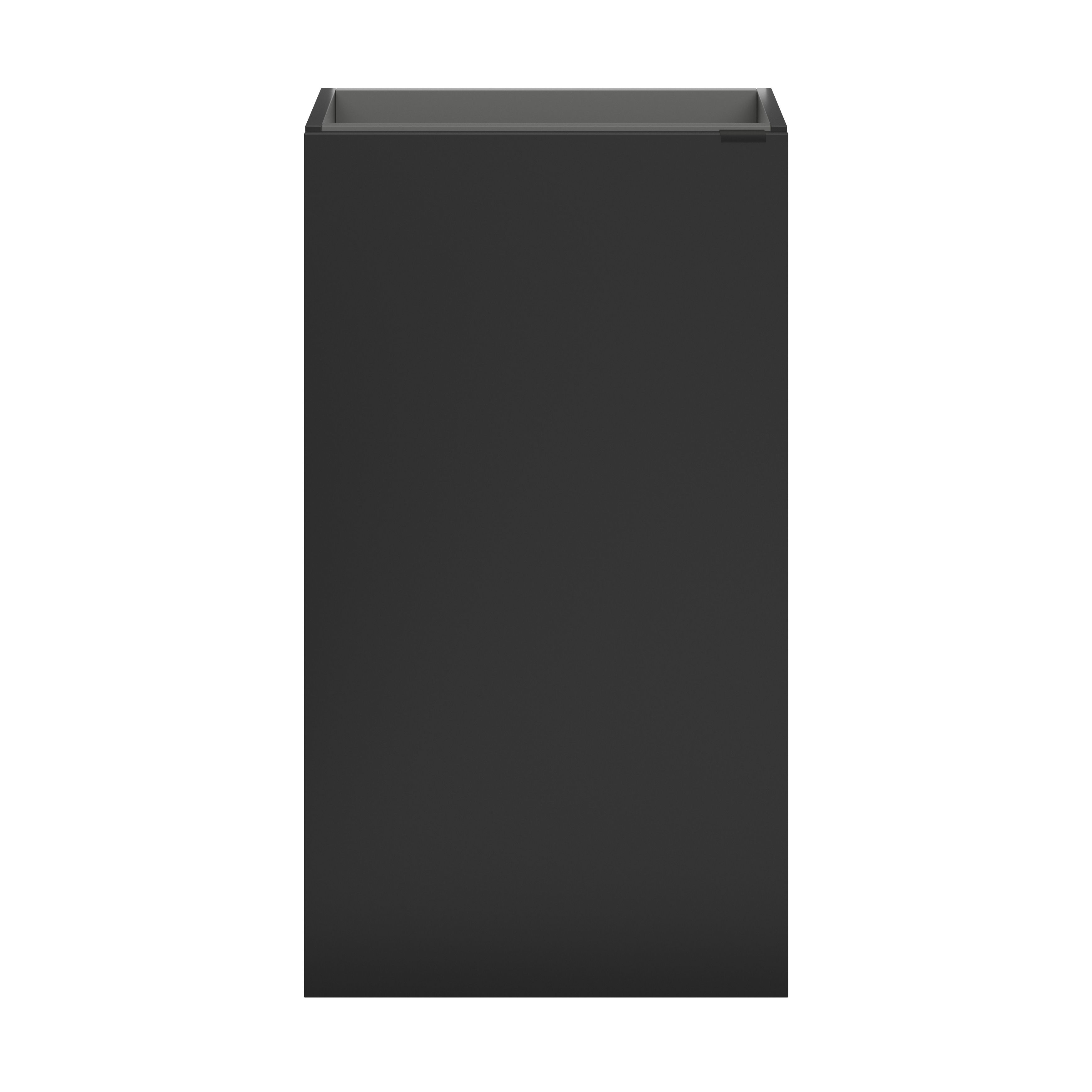 GoodHome Imandra Matt Black Single Freestanding Bathroom Cloakroom unit (H) 790mm (W) 440mm
