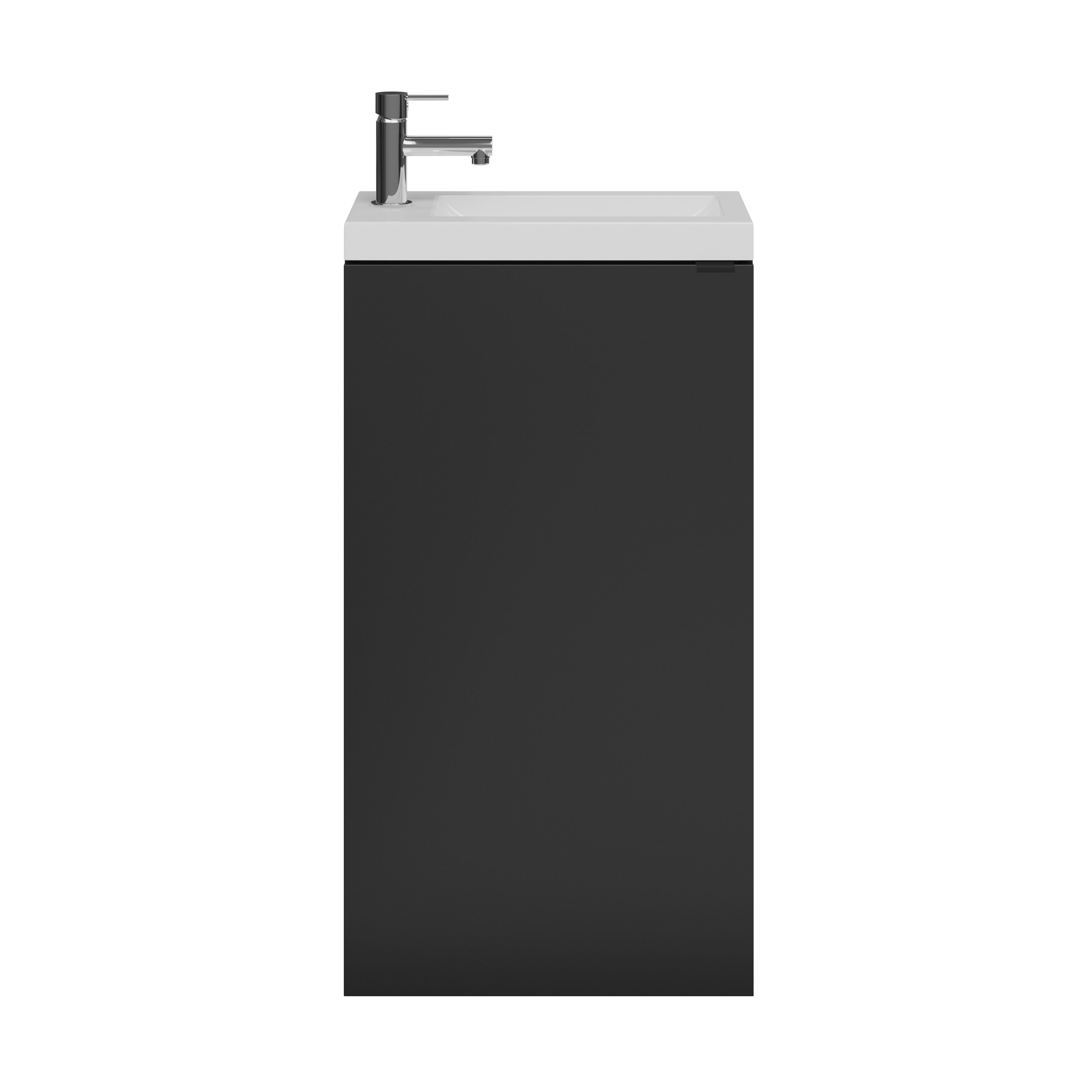 GoodHome Imandra Matt Black Single Freestanding Bathroom Cloakroom unit (H) 790mm (W) 440mm