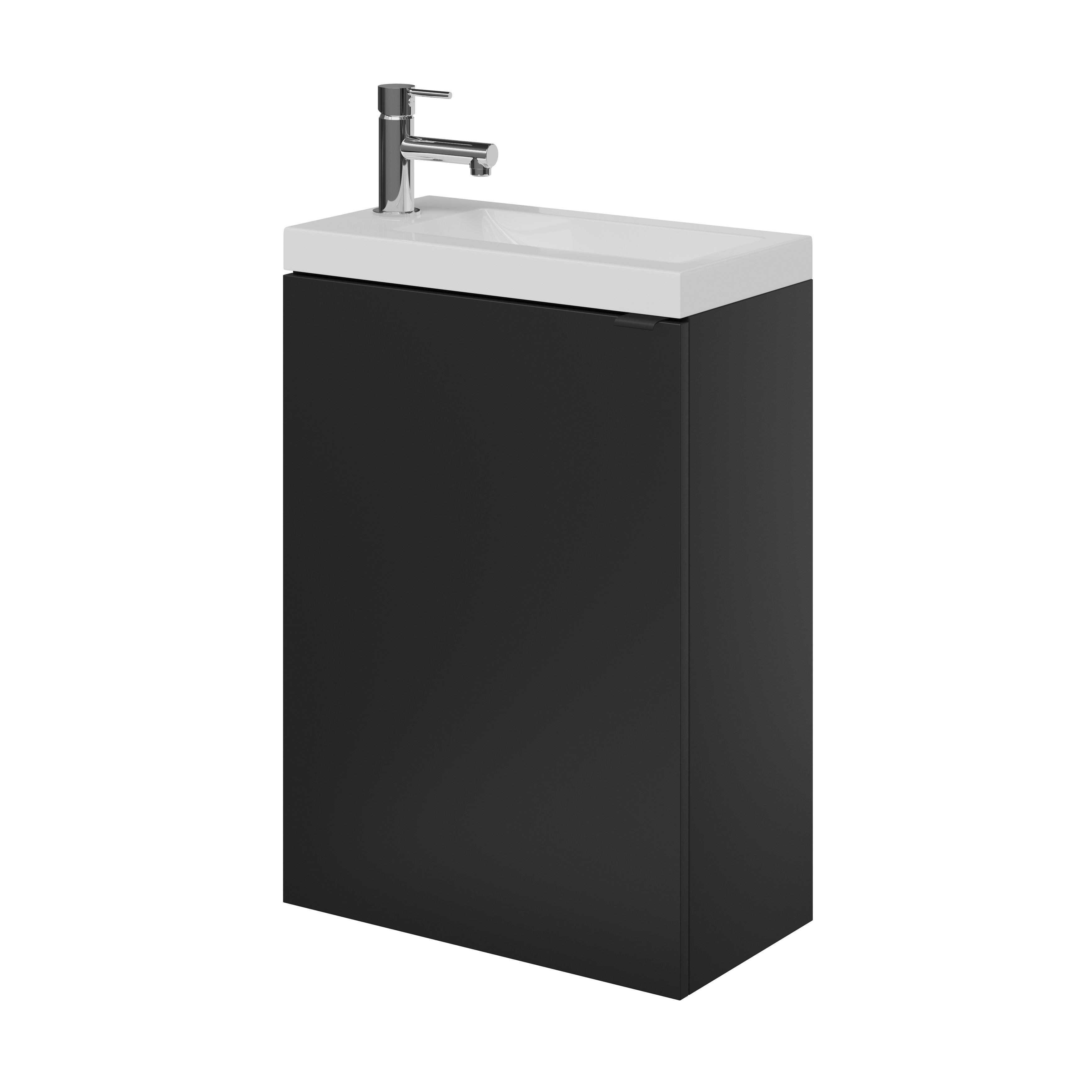 GoodHome Imandra Matt Black Single Wall-mounted Bathroom Cloakroom unit (H) 550mm (W) 440mm