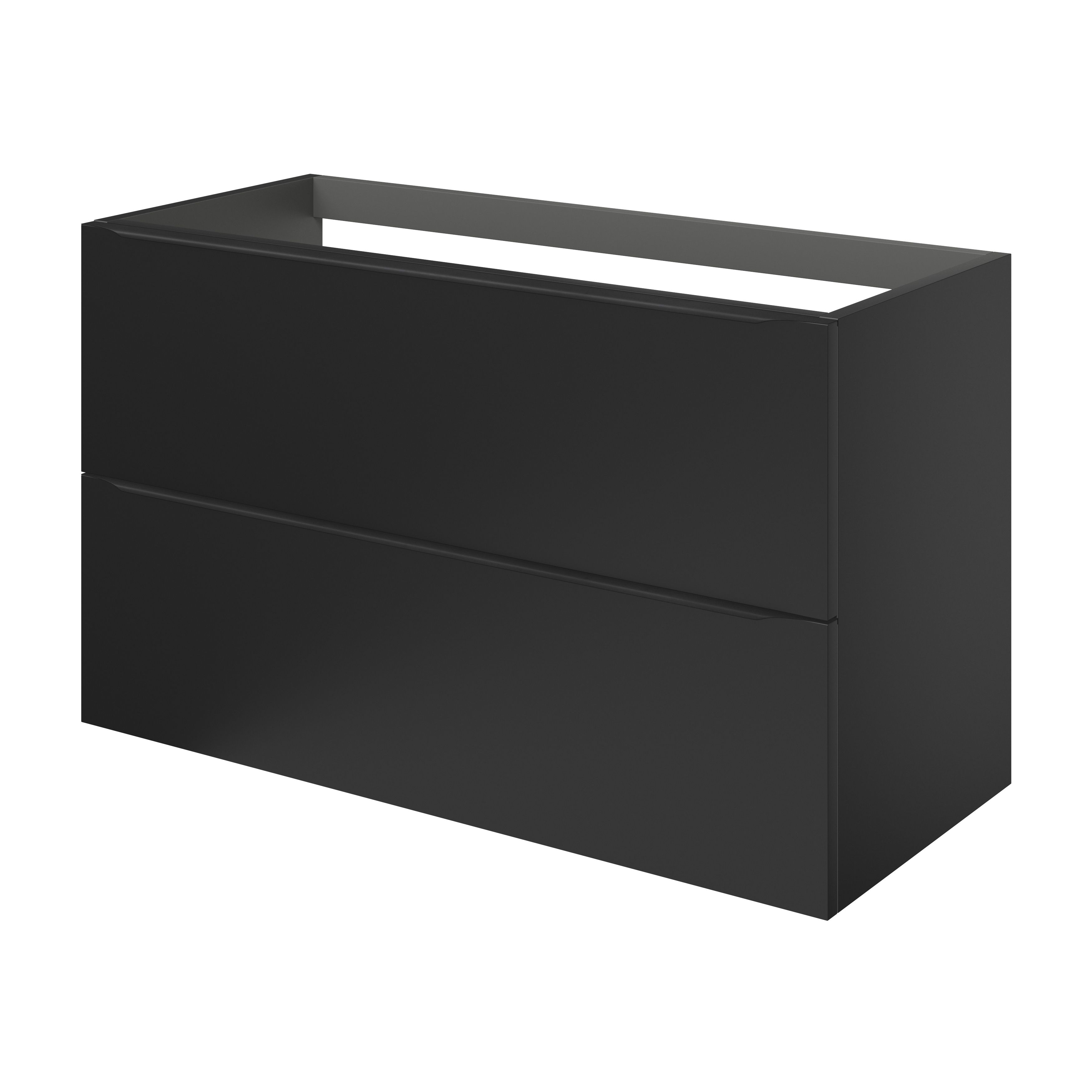 GoodHome Imandra Matt Black Wallmounted Bathroom (H) 600mm (W