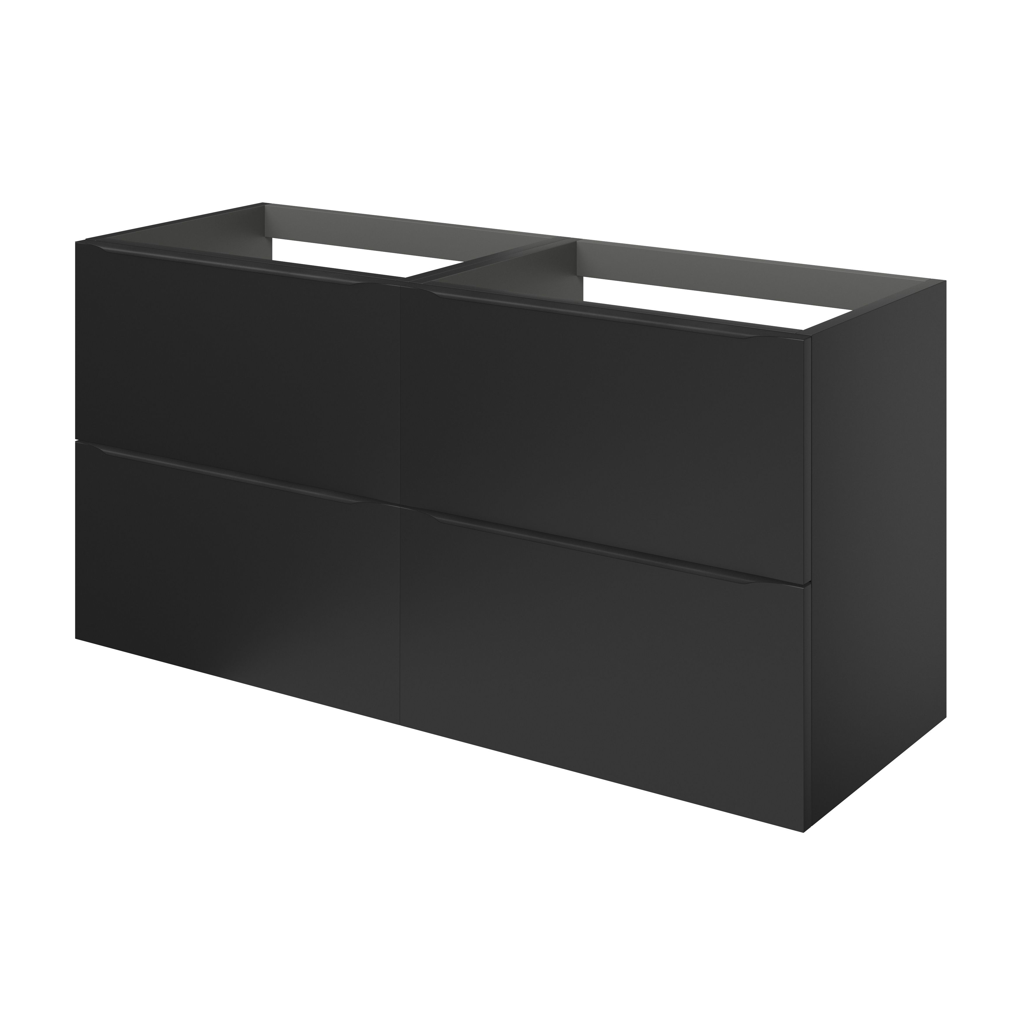 GoodHome Imandra Matt Black Wall-mounted Bathroom Cabinet (H) 600mm (W) 1200mm