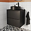 GoodHome Imandra Matt Black Wall-mounted Bathroom Cabinet (H) 600mm (W) 600mm