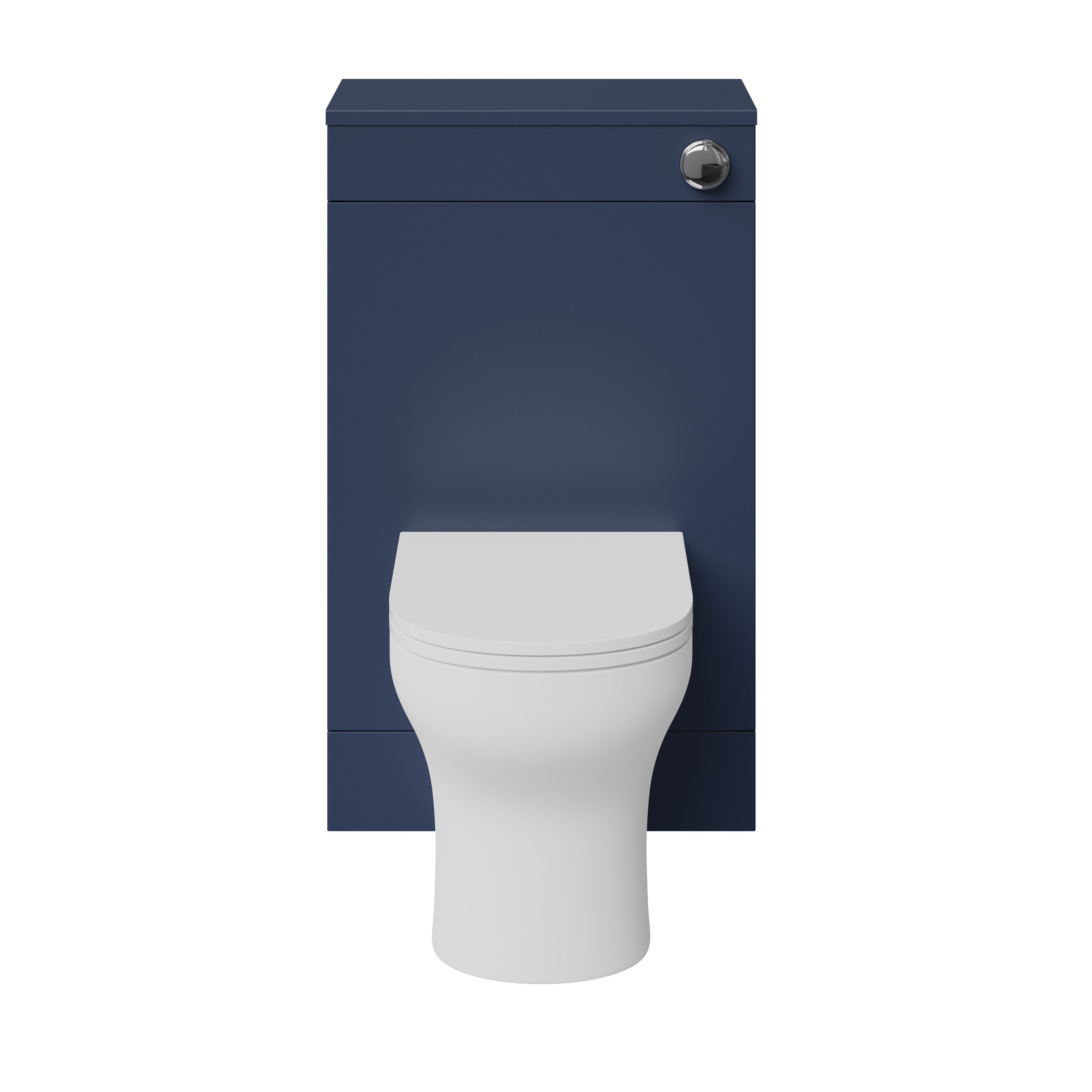 GoodHome Imandra Matt Blue Freestanding Toilet cabinet (H)840mm (W)500mm