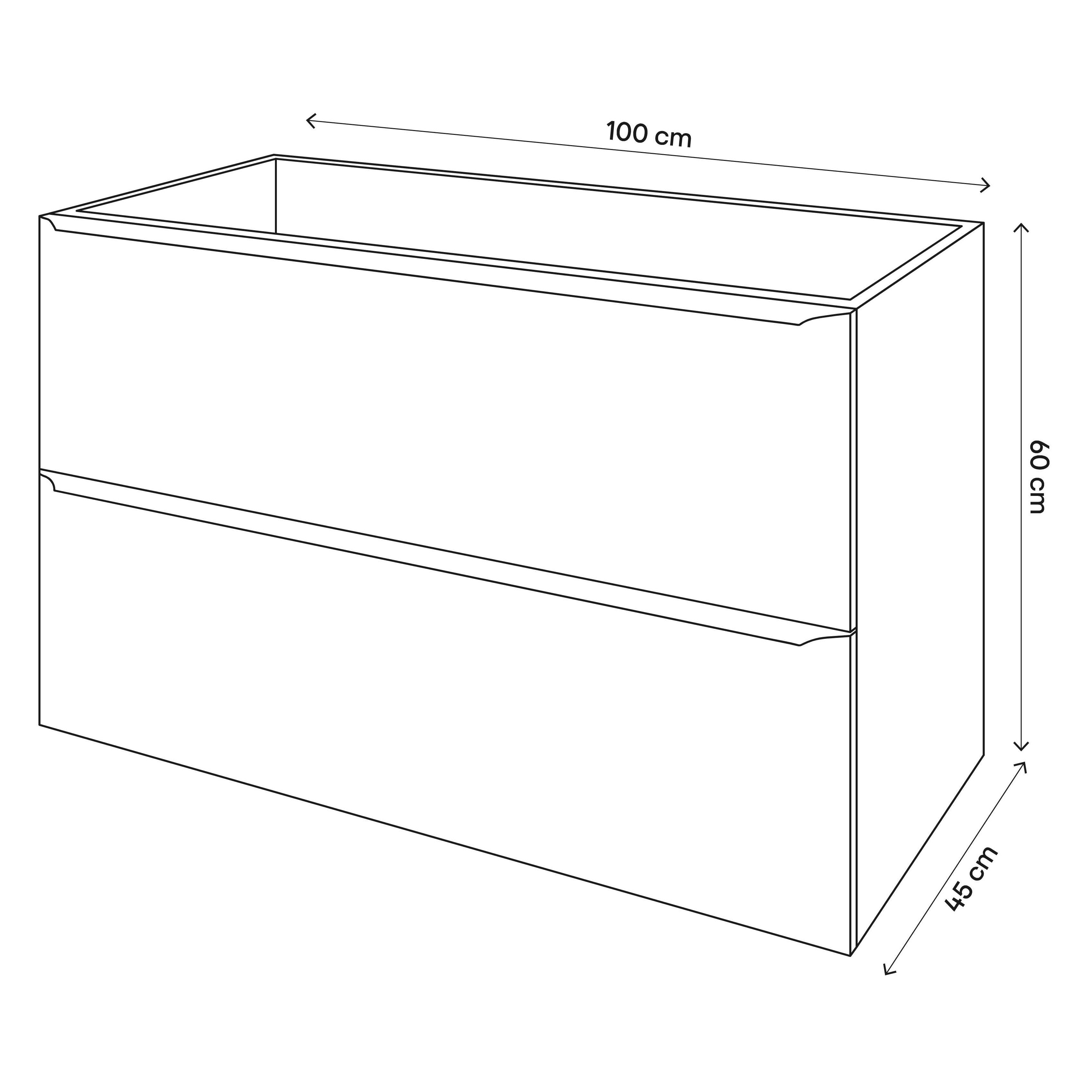 GoodHome Imandra Matt Blue Wall-mounted Bathroom Cabinet (H) 600mm (W) 1000mm