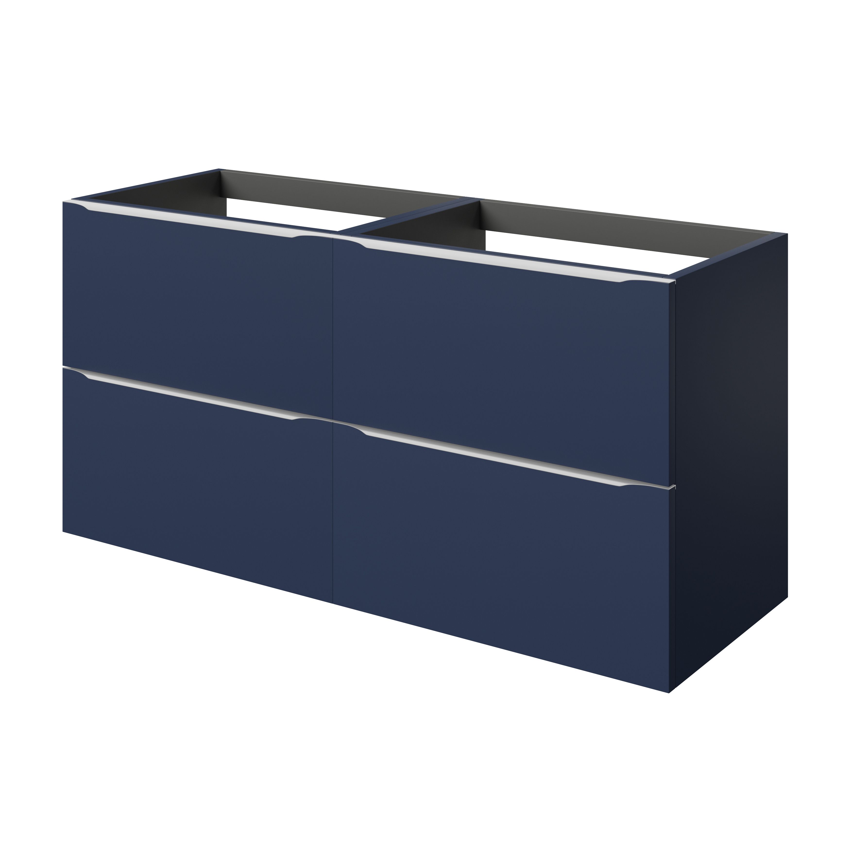 GoodHome Imandra Matt Blue Wall-mounted Bathroom Cabinet (H) 600mm (W) 1200mm