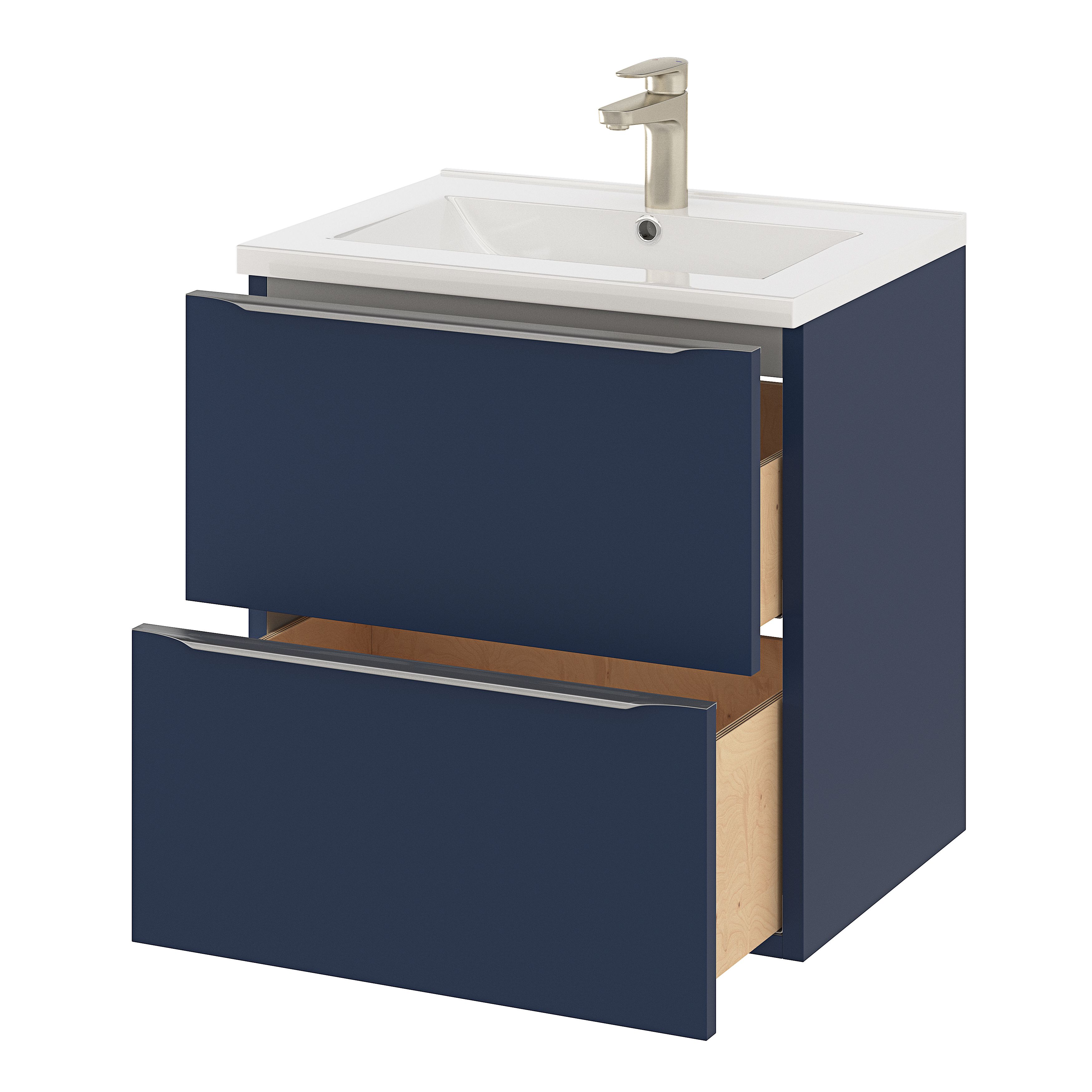 GoodHome Imandra Matt Blue Wall-mounted Bathroom Cabinet (H) 600mm (W) 600mm