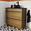 GoodHome Imandra Matt Walnut effect Freestanding Bathroom Cabinet (H) 820mm (W) 800mm