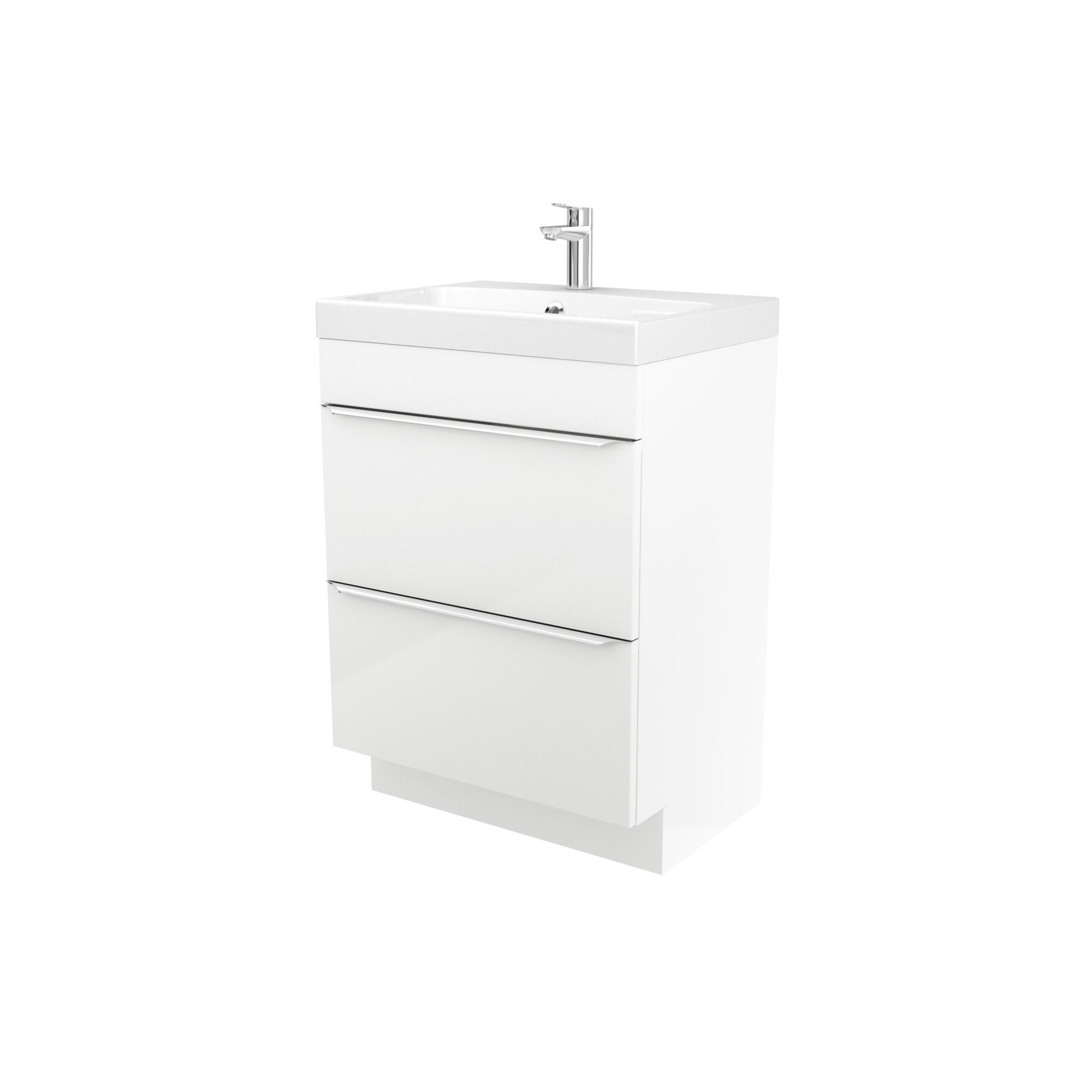 GoodHome Imandra Matt White Freestanding Vanity unit & basin set (W)604mm (H)600mm
