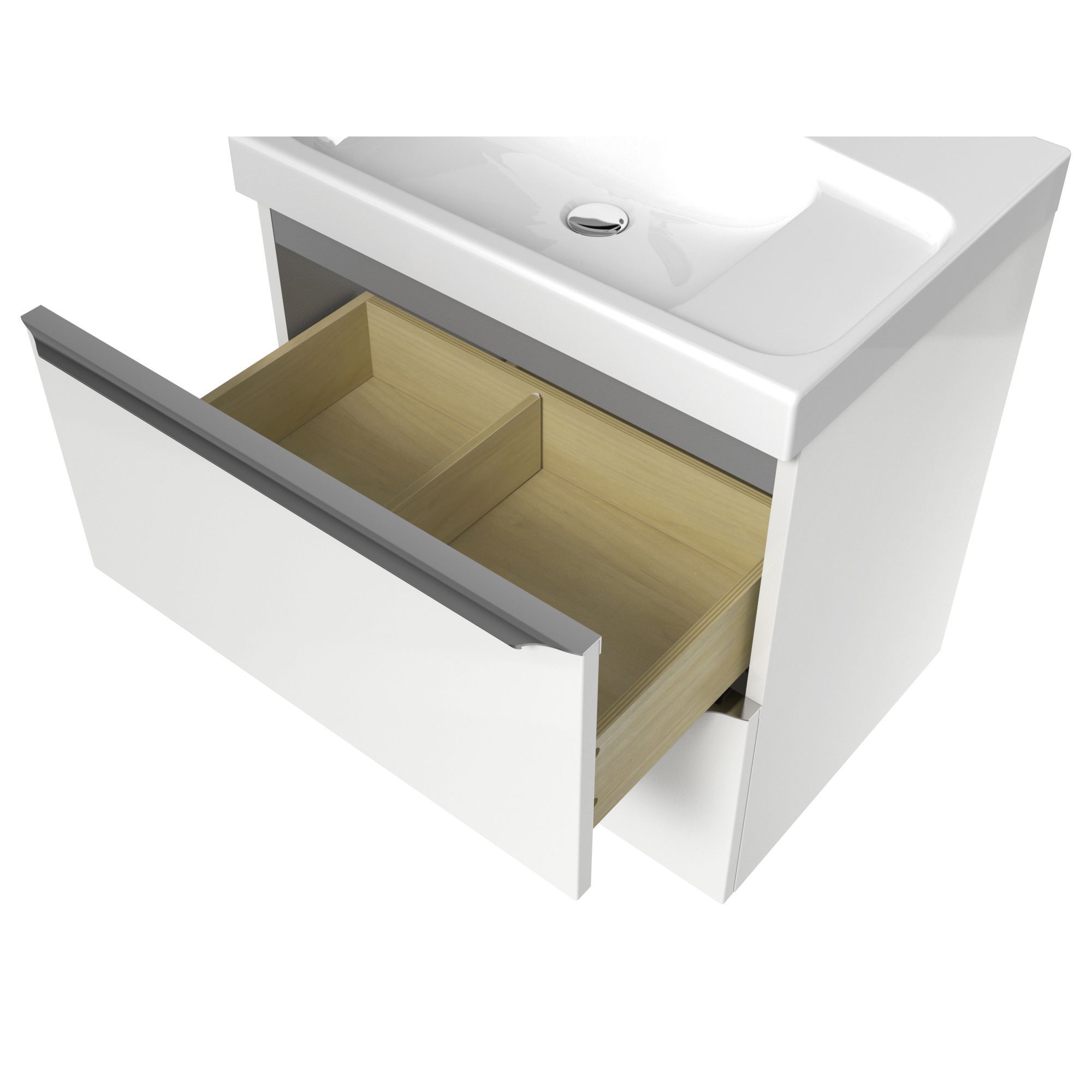 GoodHome Imandra Matt White Freestanding Vanity unit & basin set (W)604mm (H)600mm