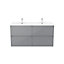 GoodHome Imandra & Mila Grey Wall-mounted Vanity unit & basin set (W)1204mm