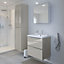 GoodHome Imandra & Mila Taupe Wall-mounted Vanity unit & basin set (W)604mm