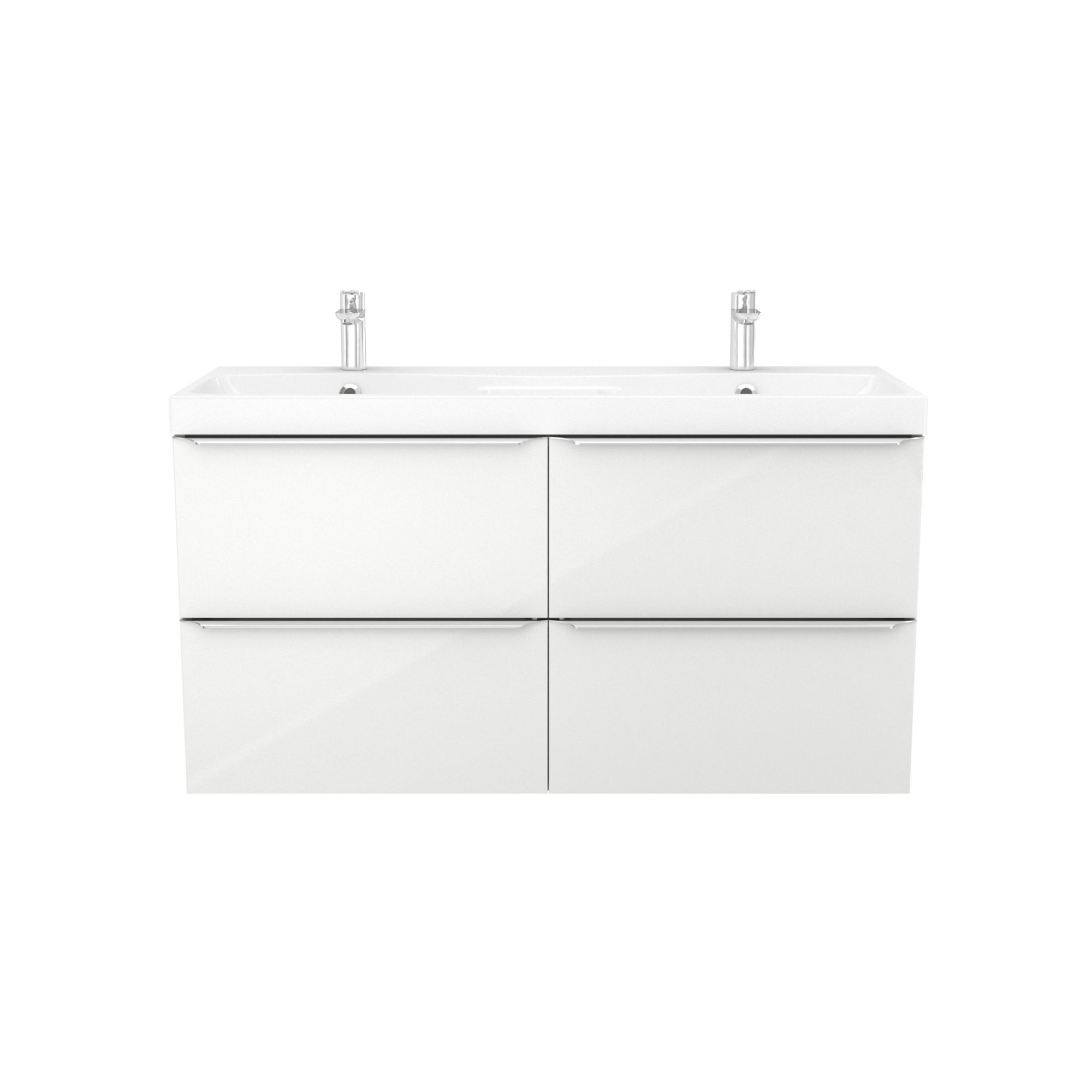 GoodHome Imandra & Mila White Wall-mounted Vanity unit & basin set (W)1204mm