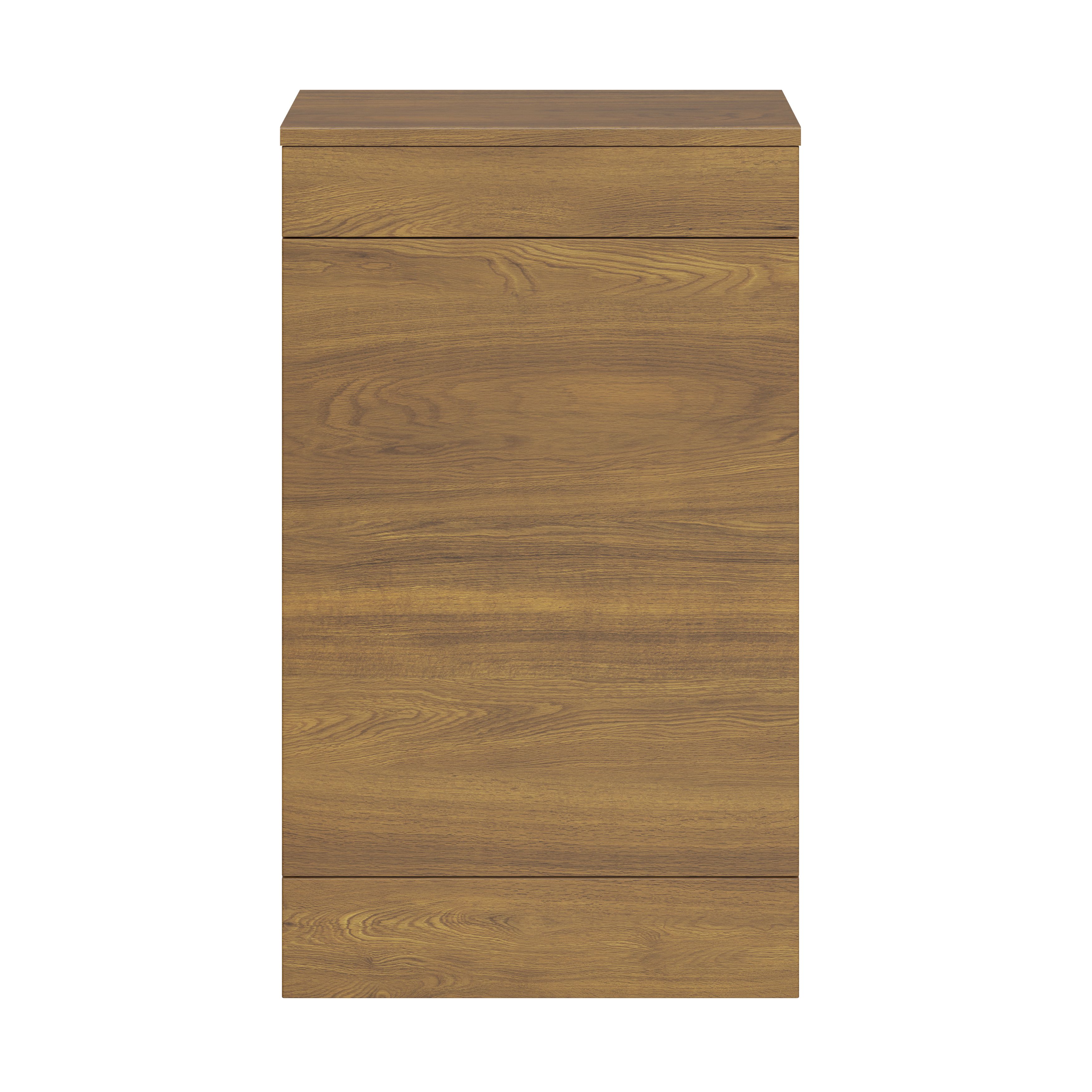 GoodHome Imandra Modern Walnut effect Freestanding Toilet cabinet (H)840mm x (W)500mm
