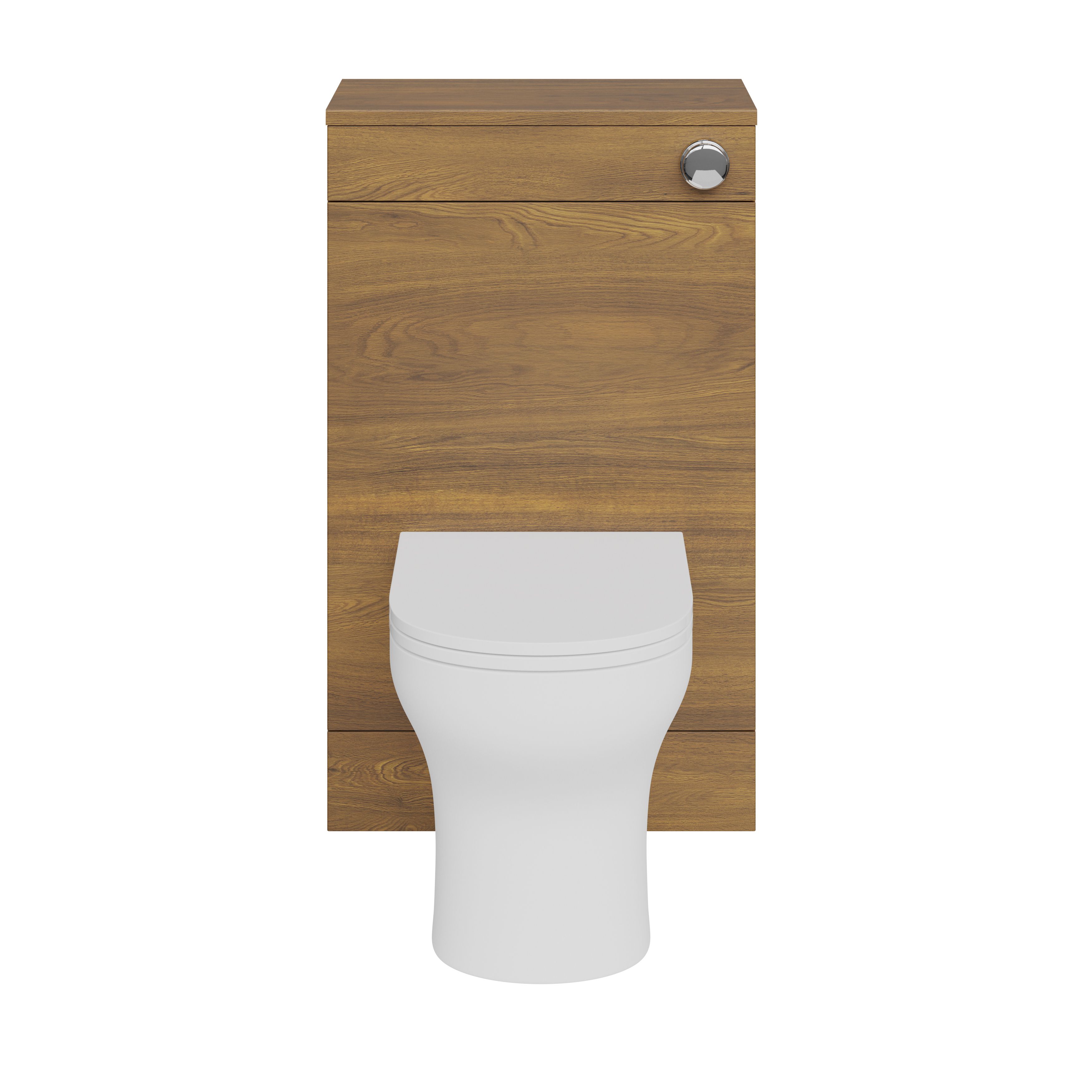 GoodHome Imandra Modern Walnut effect Freestanding Toilet cabinet (H)840mm x (W)500mm