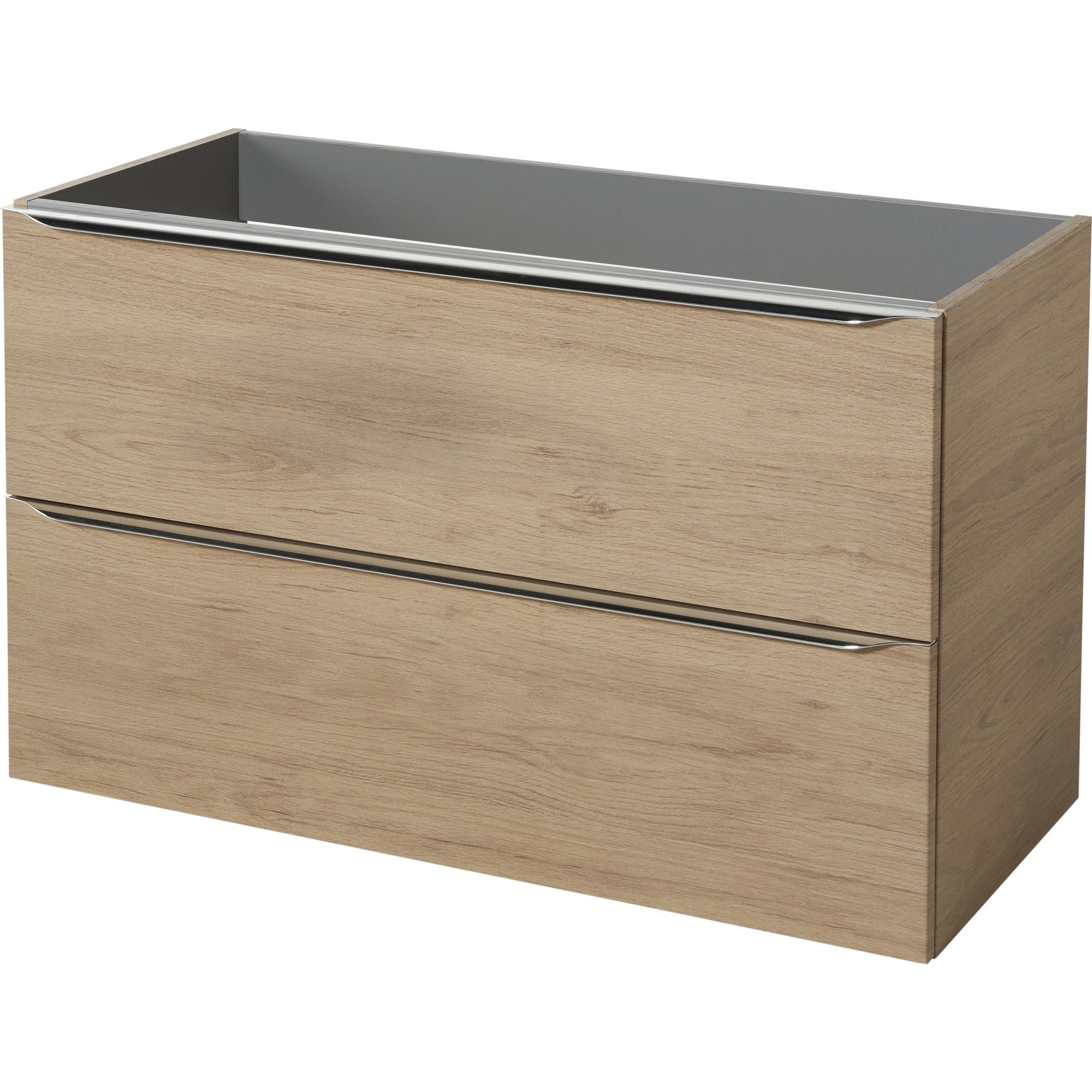 GoodHome Imandra Natural Oak effect Wall-mounted Bathroom Vanity unit ...