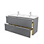 GoodHome Imandra & Nira Grey Wall-mounted Vanity unit & basin set (W)1204mm