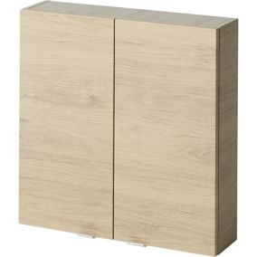 GoodHome Imandra Oak effect Double Wall Cabinet (W)600mm (H)600mm