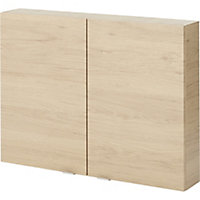 GoodHome Imandra Oak effect Double Wall Cabinet (W)800mm (H)600mm